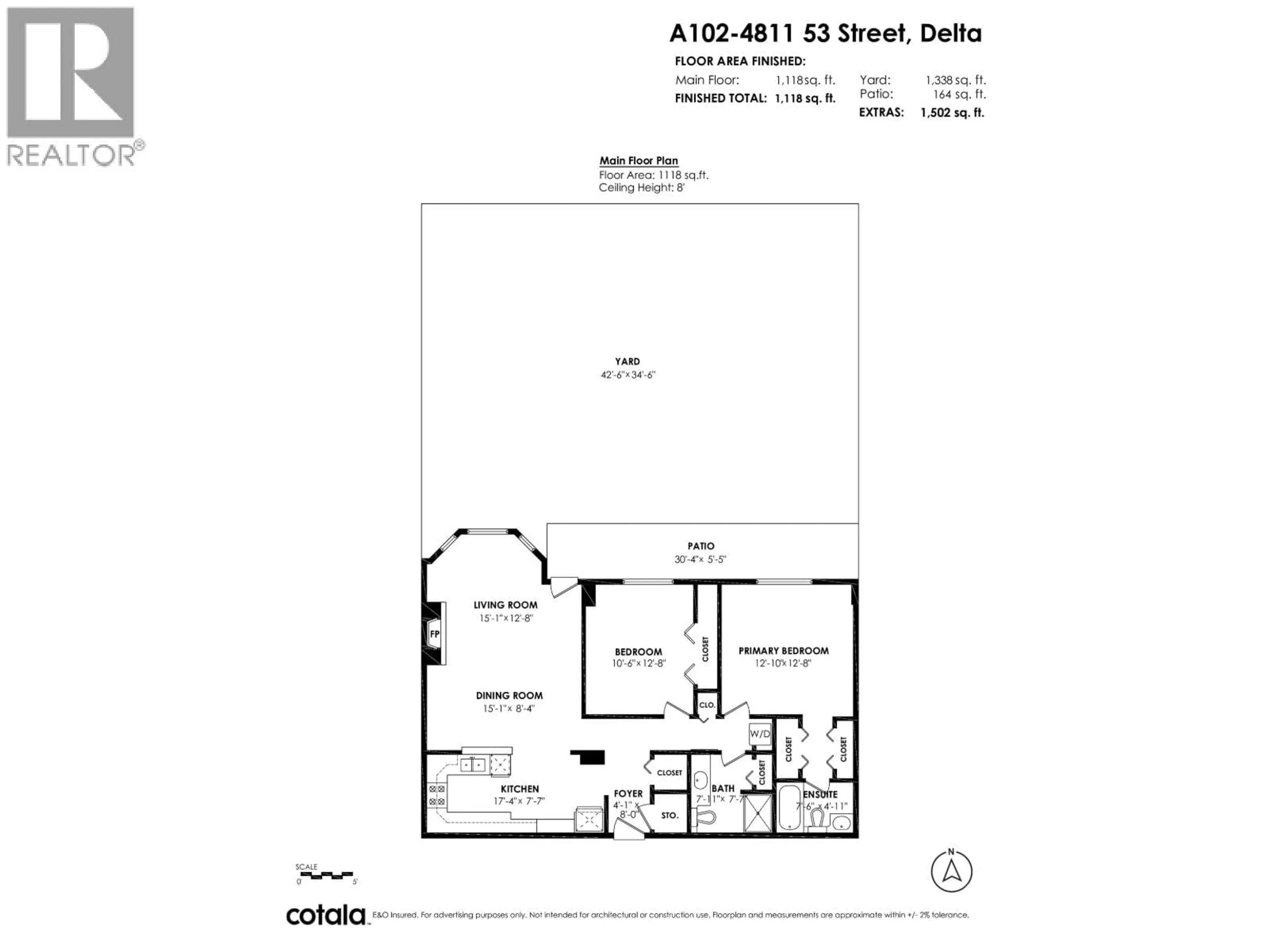 Floor plan for A102 - 4811 53 STREET, Delta British Columbia V4K2Z3