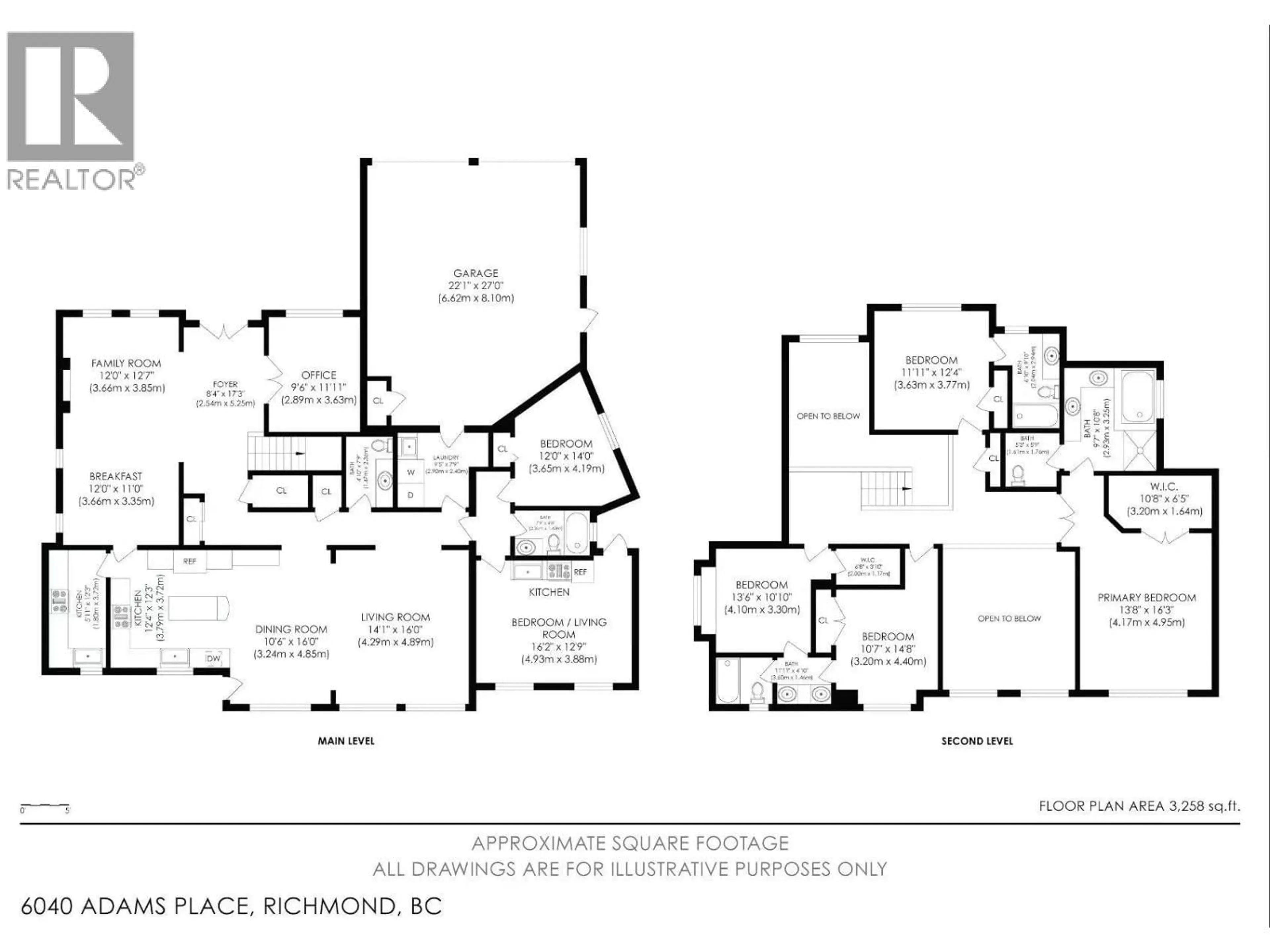 Floor plan for 6040 ADAMS PLACE, Richmond British Columbia V7C2W1