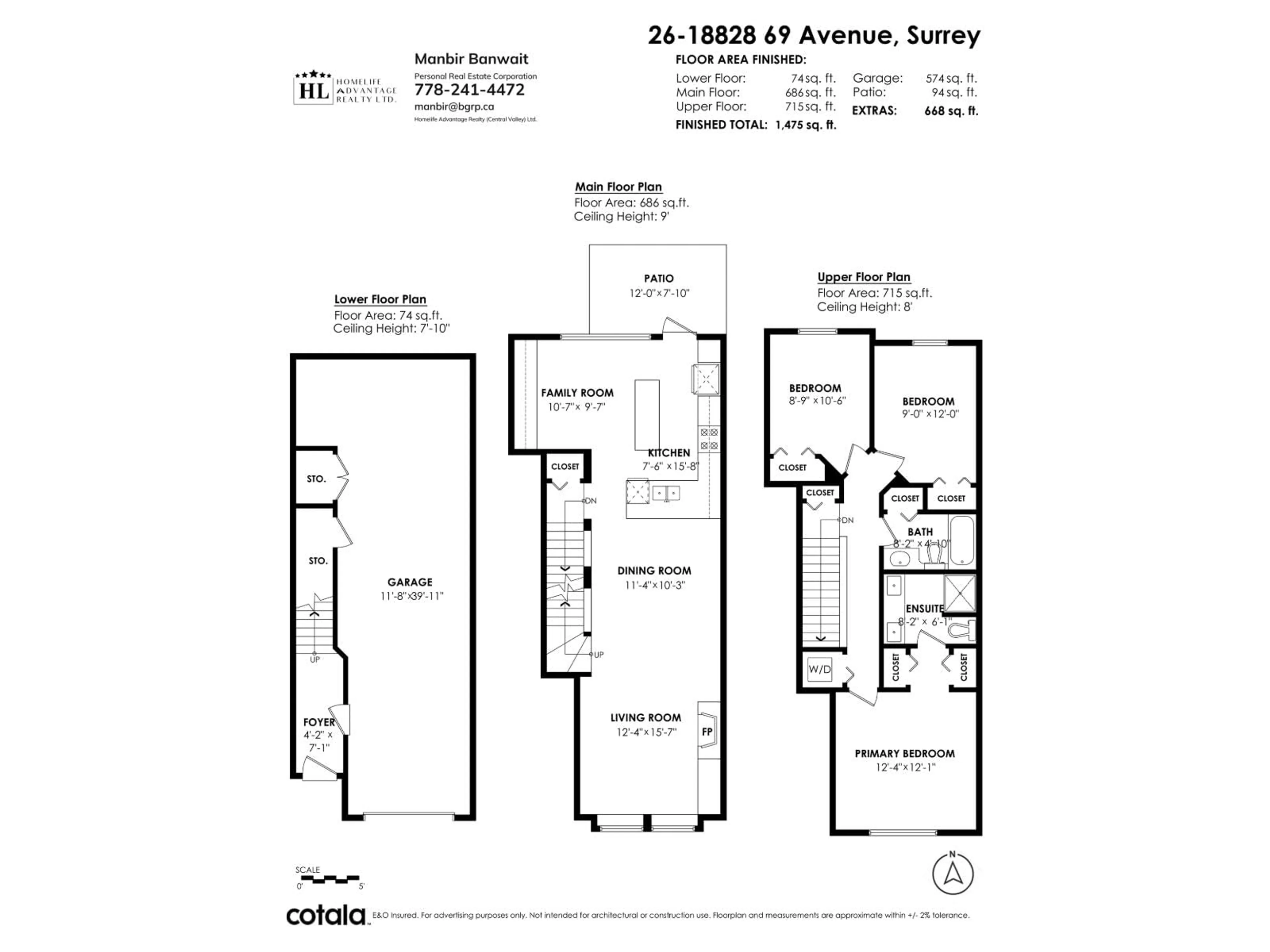 Floor plan for 26 - 18828 69 AVENUE, Surrey British Columbia V4N5L1