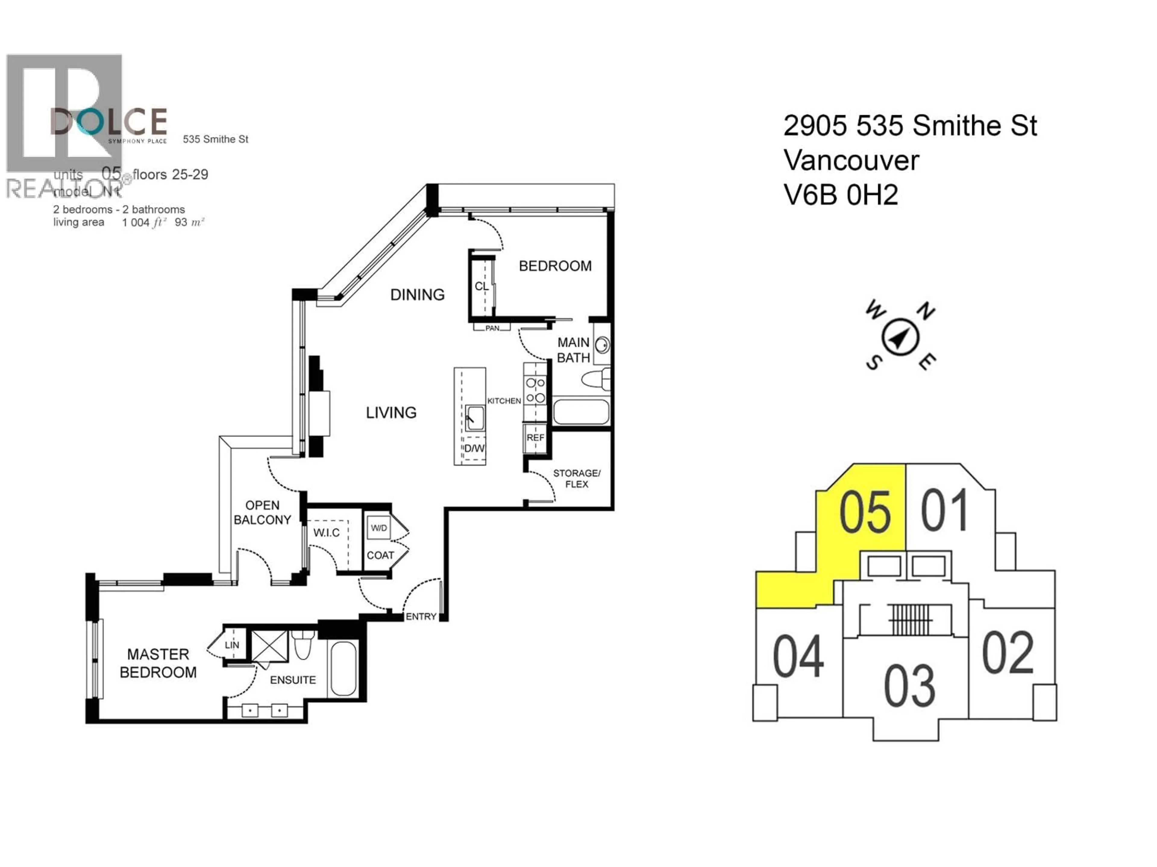 Floor plan for 2905 - 535 SMITHE STREET, Vancouver British Columbia V6B0H2