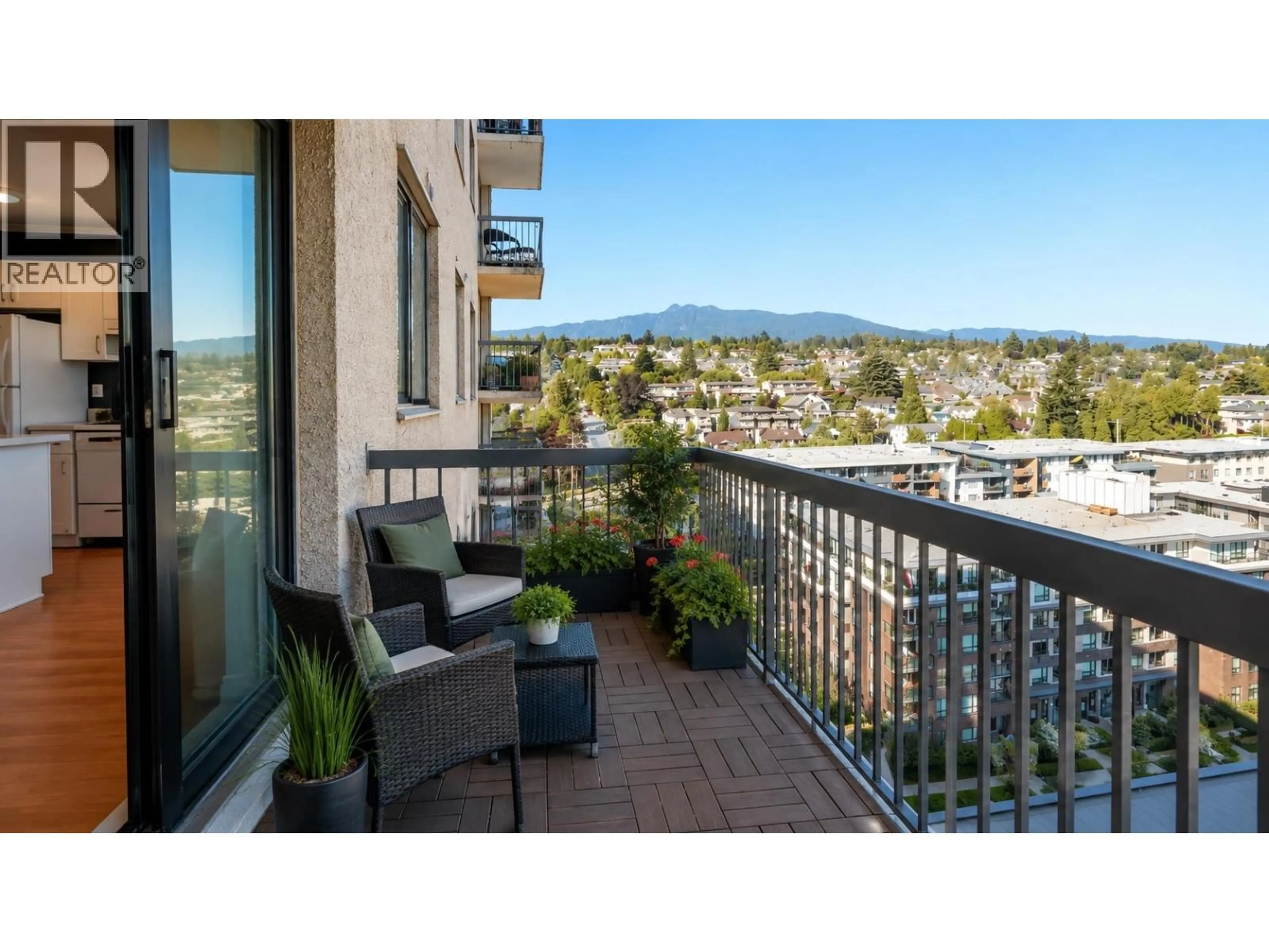 Balcony in the apartment, mountain view for 1607 - 145 ST. GEORGES AVENUE, North Vancouver British Columbia V7L3G8