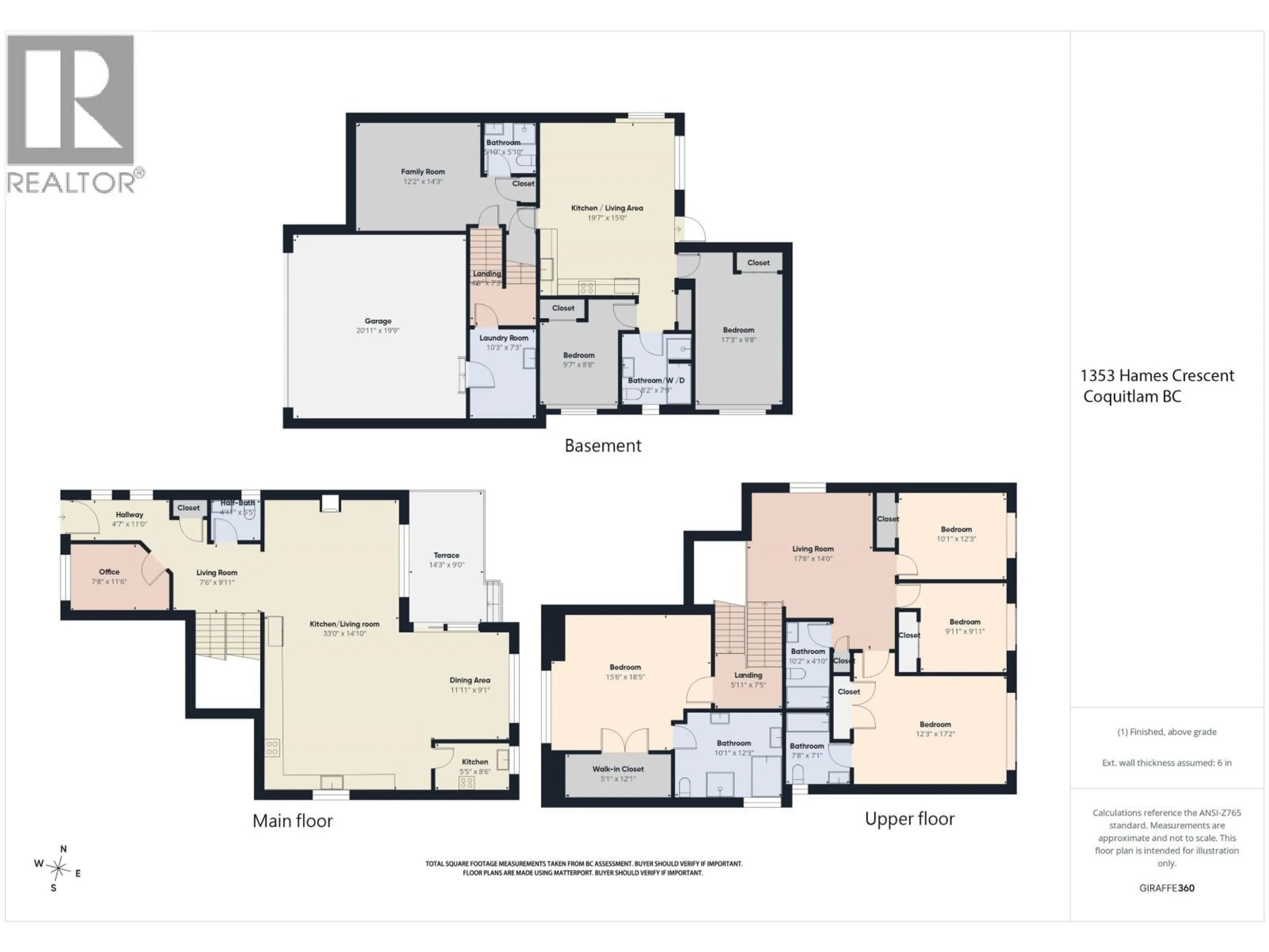 Floor plan for 1353 HAMES CRESCENT, Coquitlam British Columbia V3E0G4