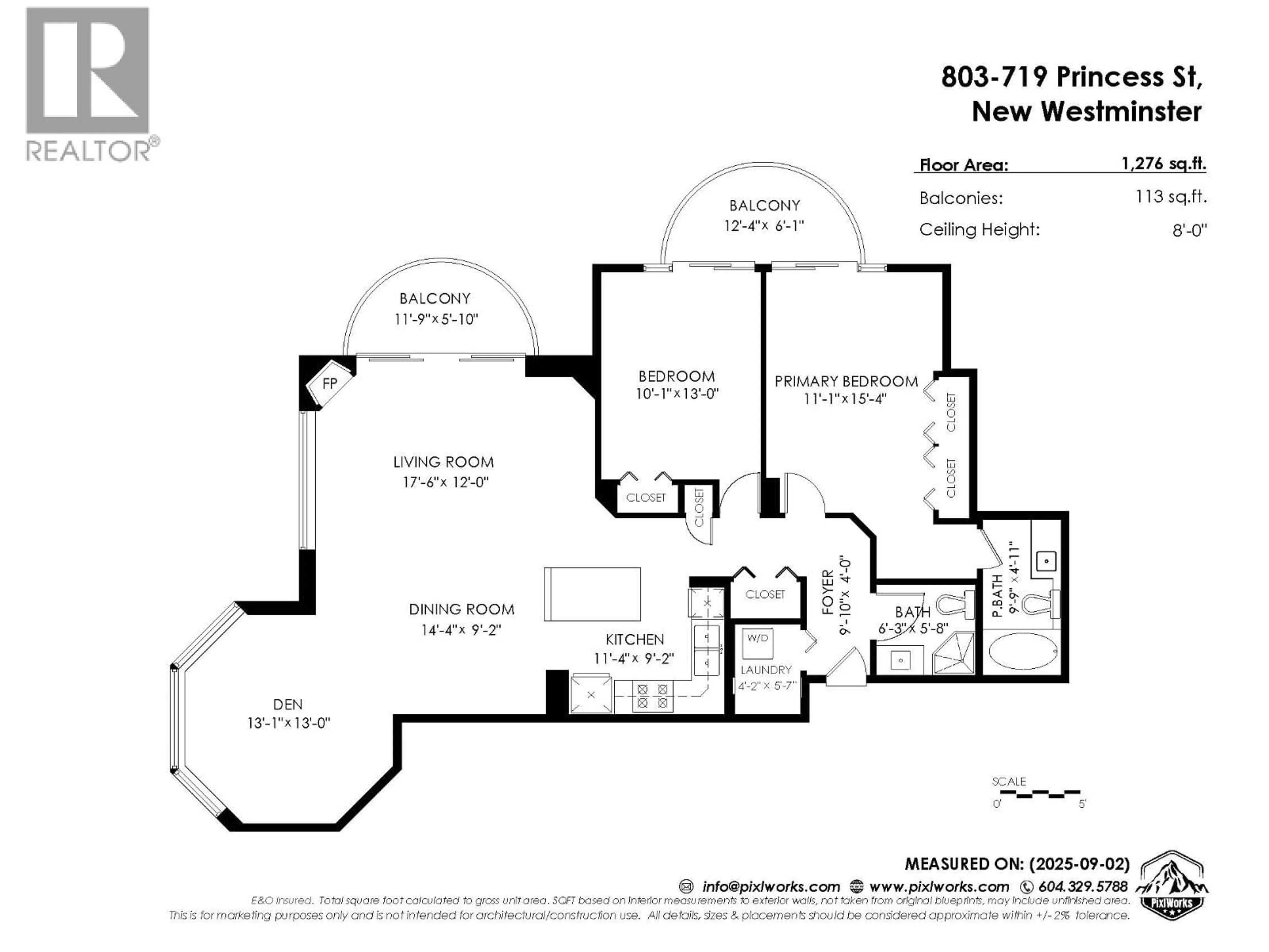 Floor plan for 803 - 719 PRINCESS STREET, New Westminster British Columbia V3M6T9