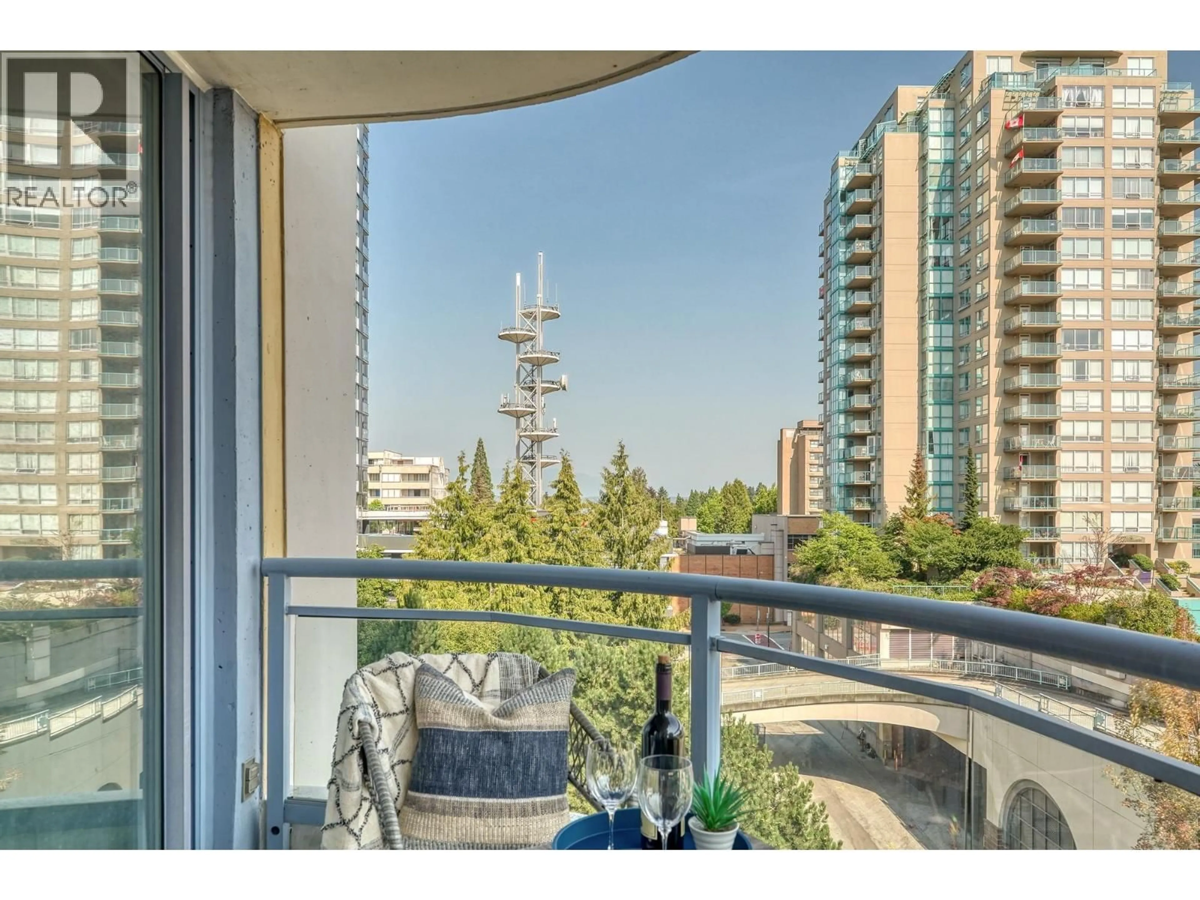 Balcony in the apartment, city buildings view from balcony for 803 - 719 PRINCESS STREET, New Westminster British Columbia V3M6T9