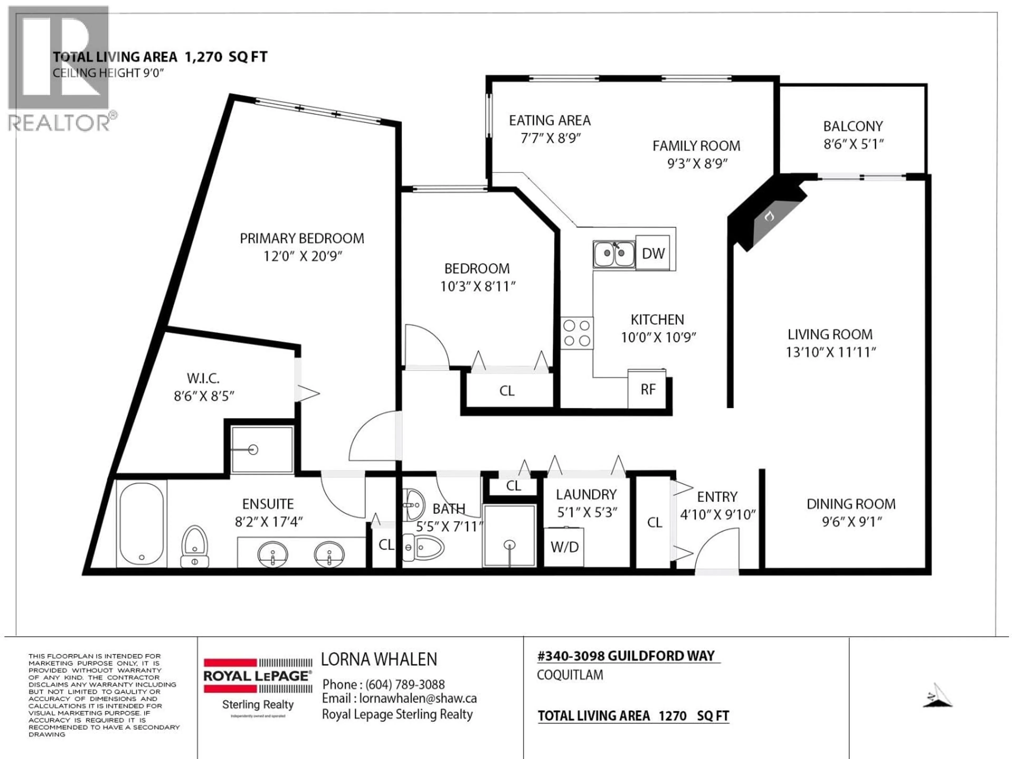 Floor plan for 340 - 3098 GUILDFORD WAY, Coquitlam British Columbia V3B7W8