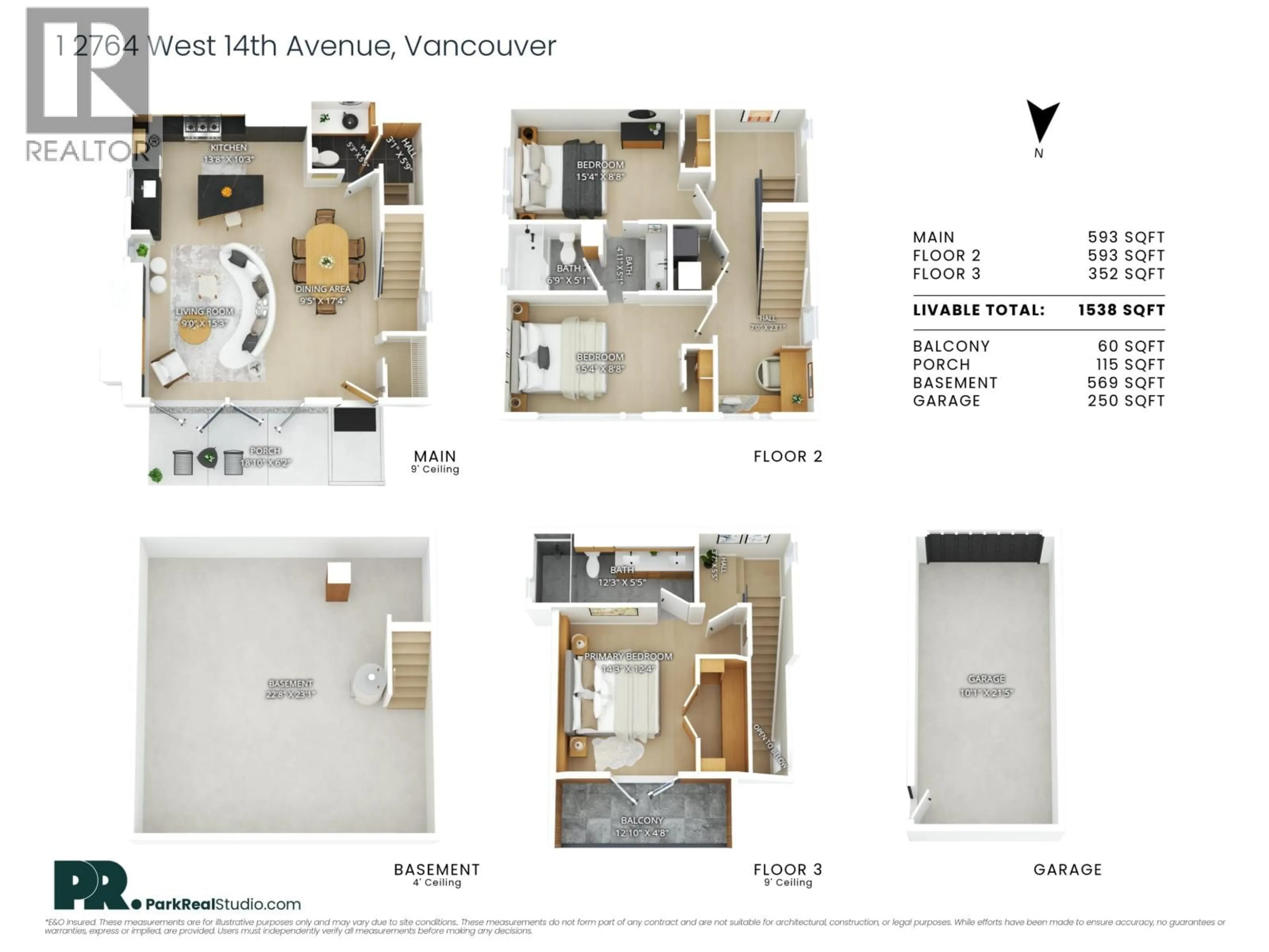 Floor plan for 1 - 2764 14 AVENUE, Vancouver British Columbia V6K2X2