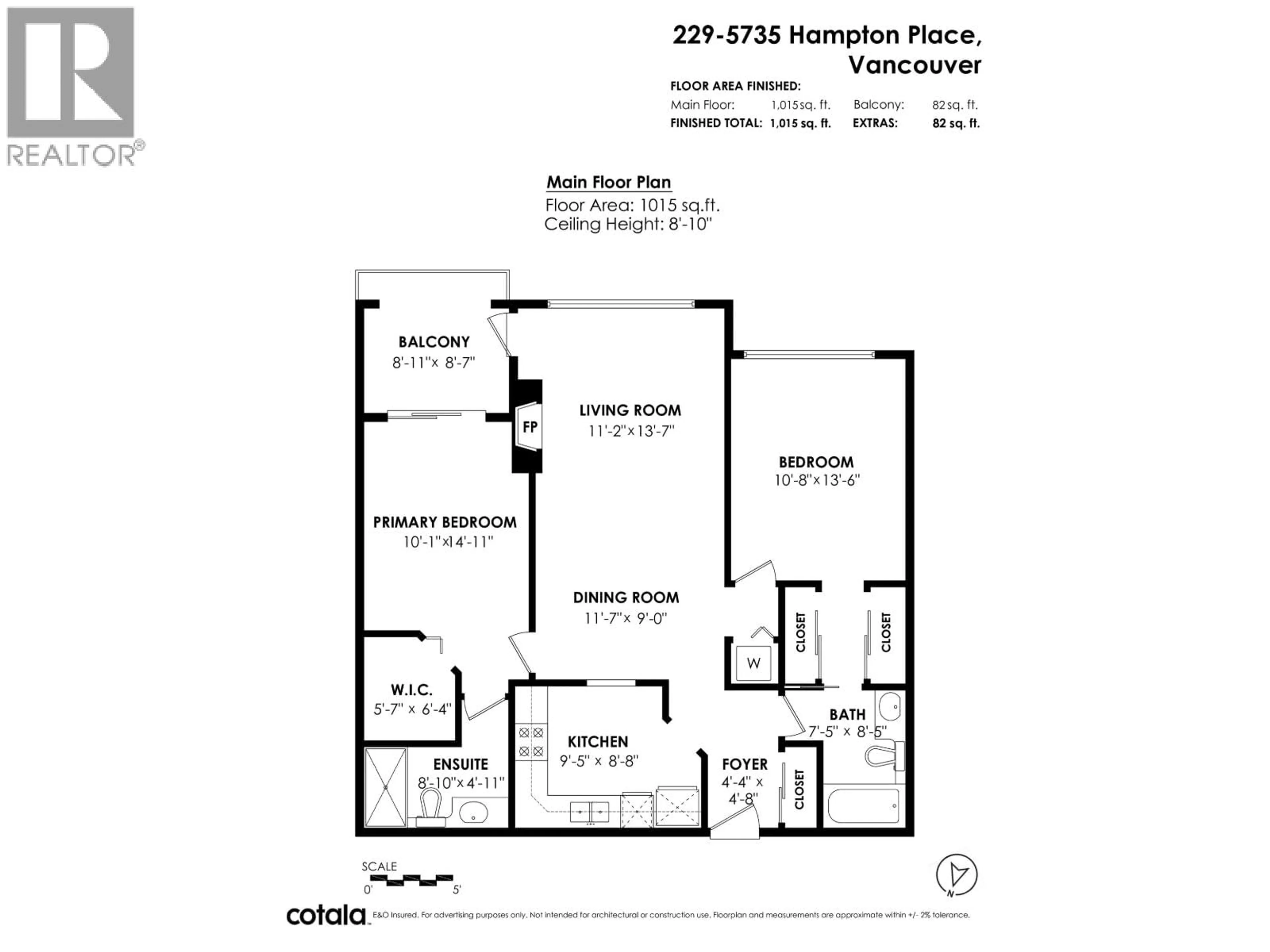 Floor plan for 229 - 5735 HAMPTON PLACE, Vancouver British Columbia V6T2G8
