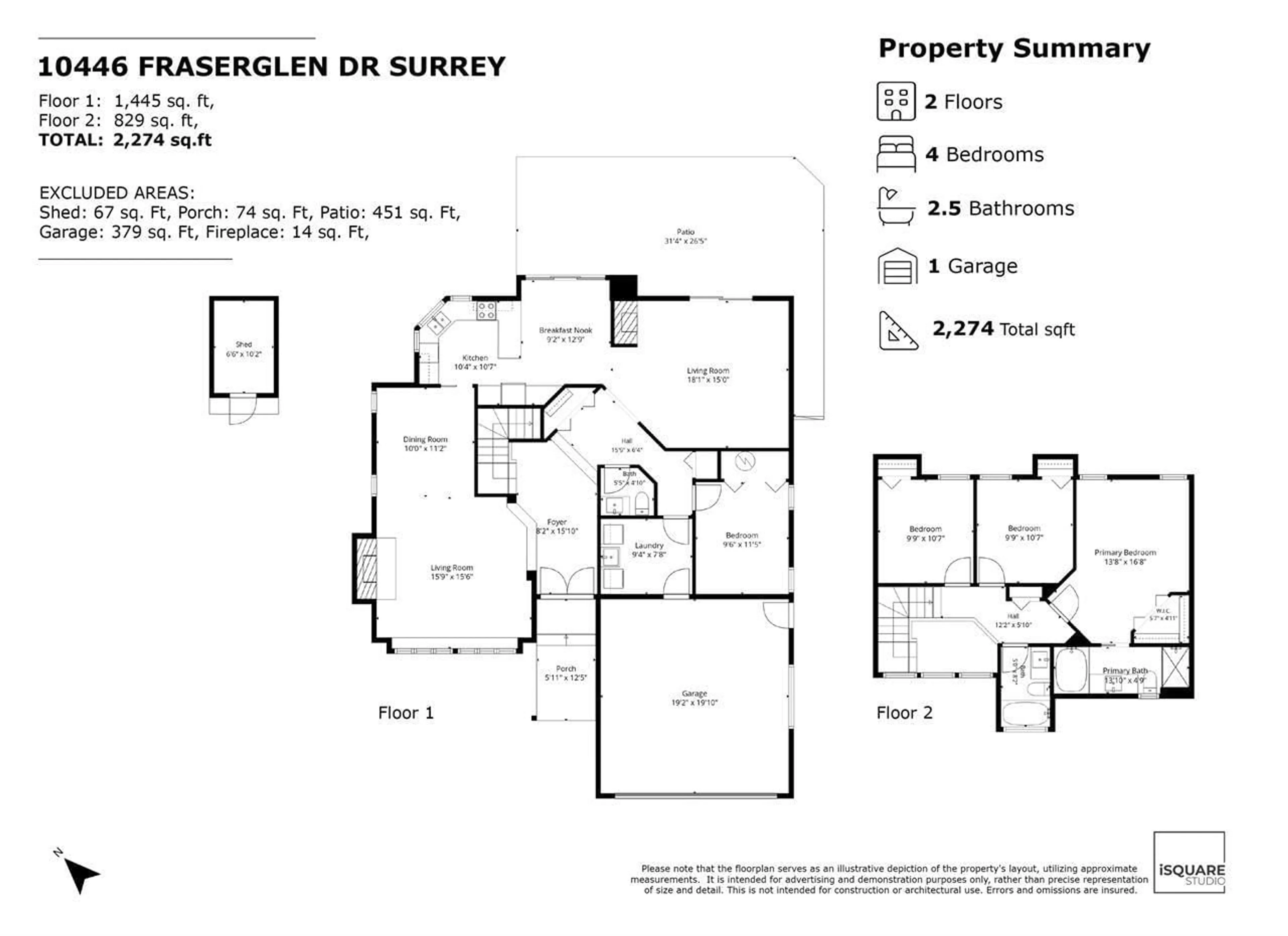 Floor plan for 10446 FRASERGLEN DRIVE, Surrey British Columbia V4N1T5