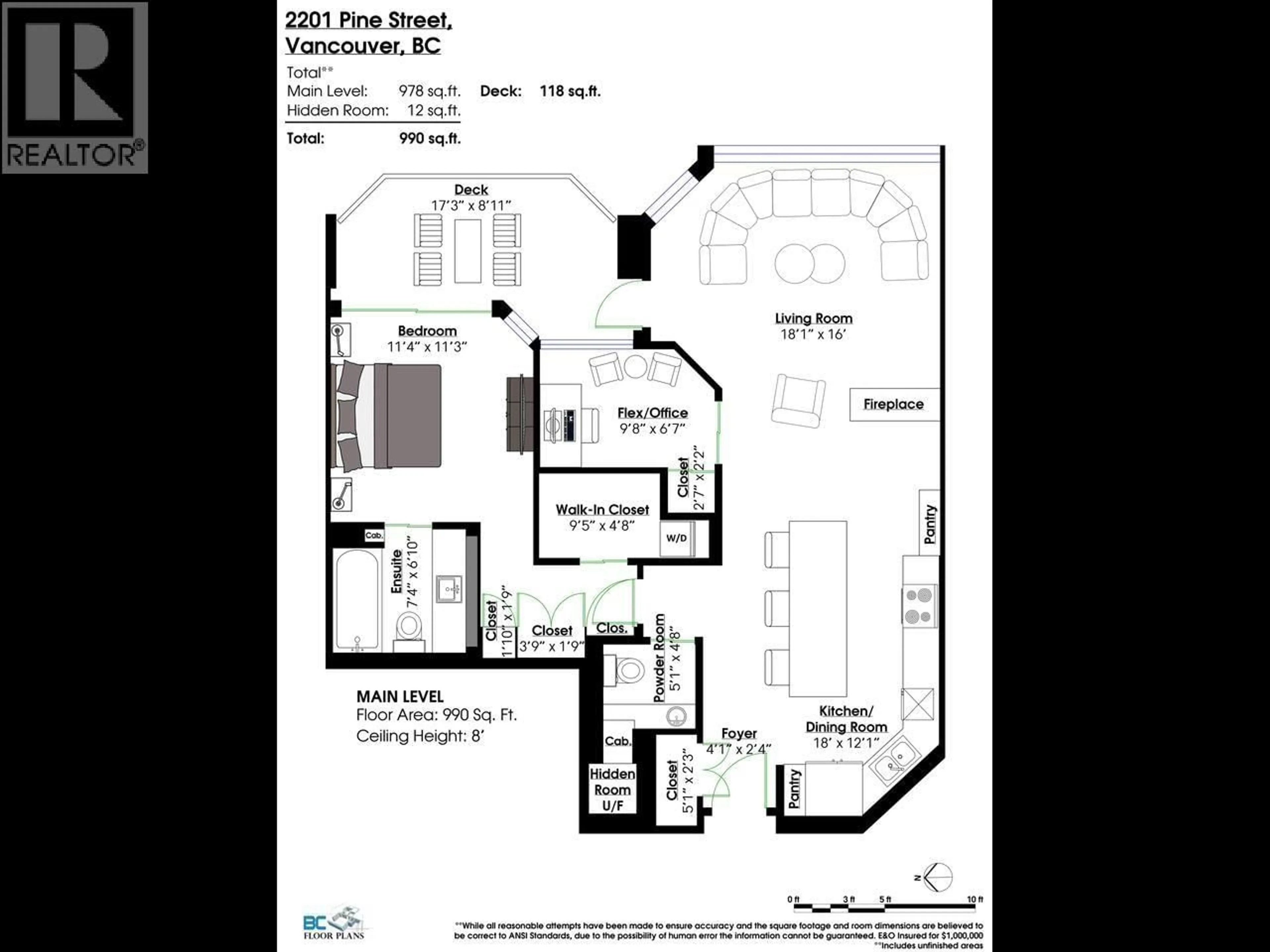 Floor plan for 907 - 2201 PINE STREET, Vancouver British Columbia V6J5E7