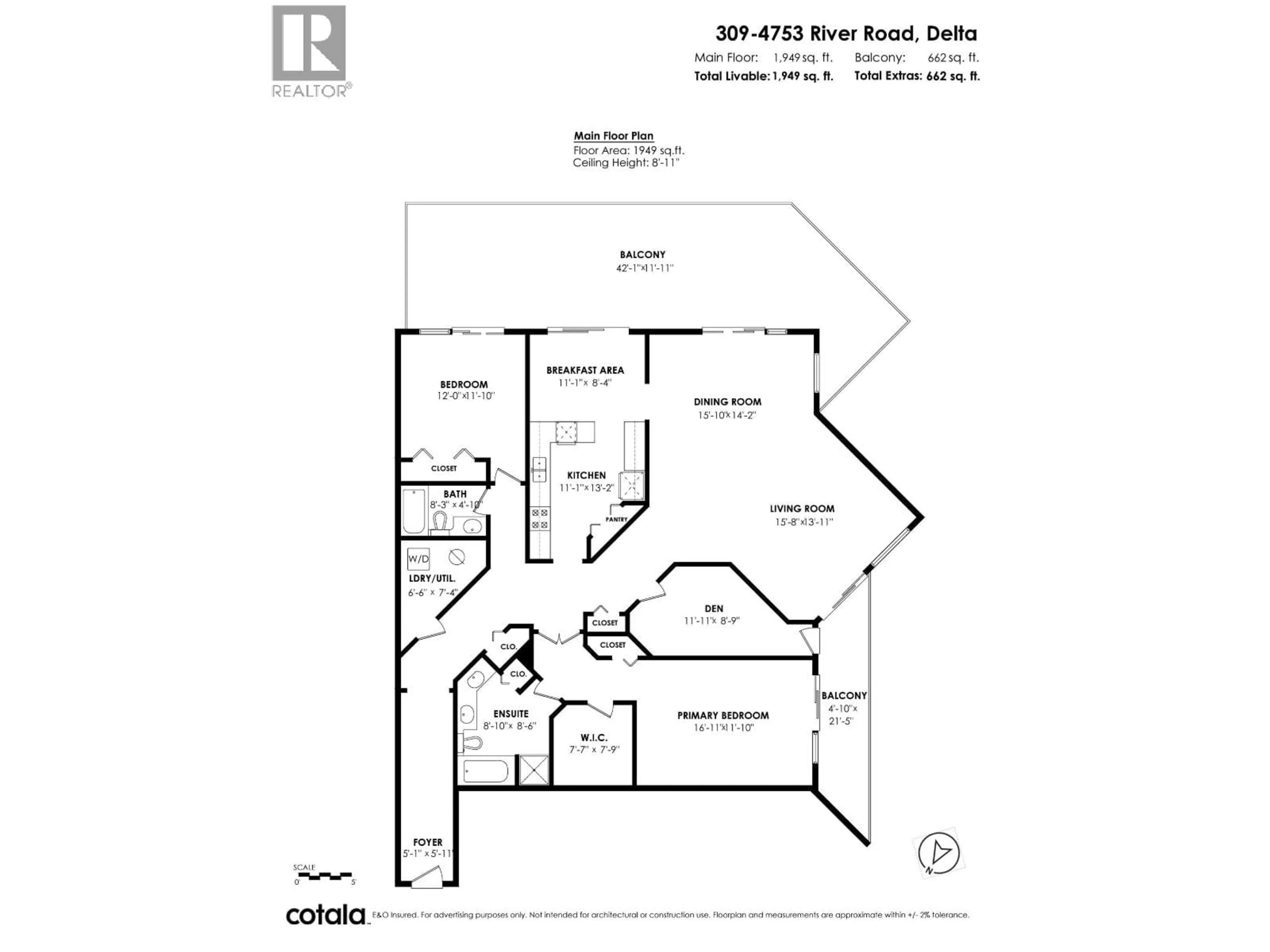 Floor plan for 309 - 4753 RIVER ROAD WEST, Ladner British Columbia V4K1R9