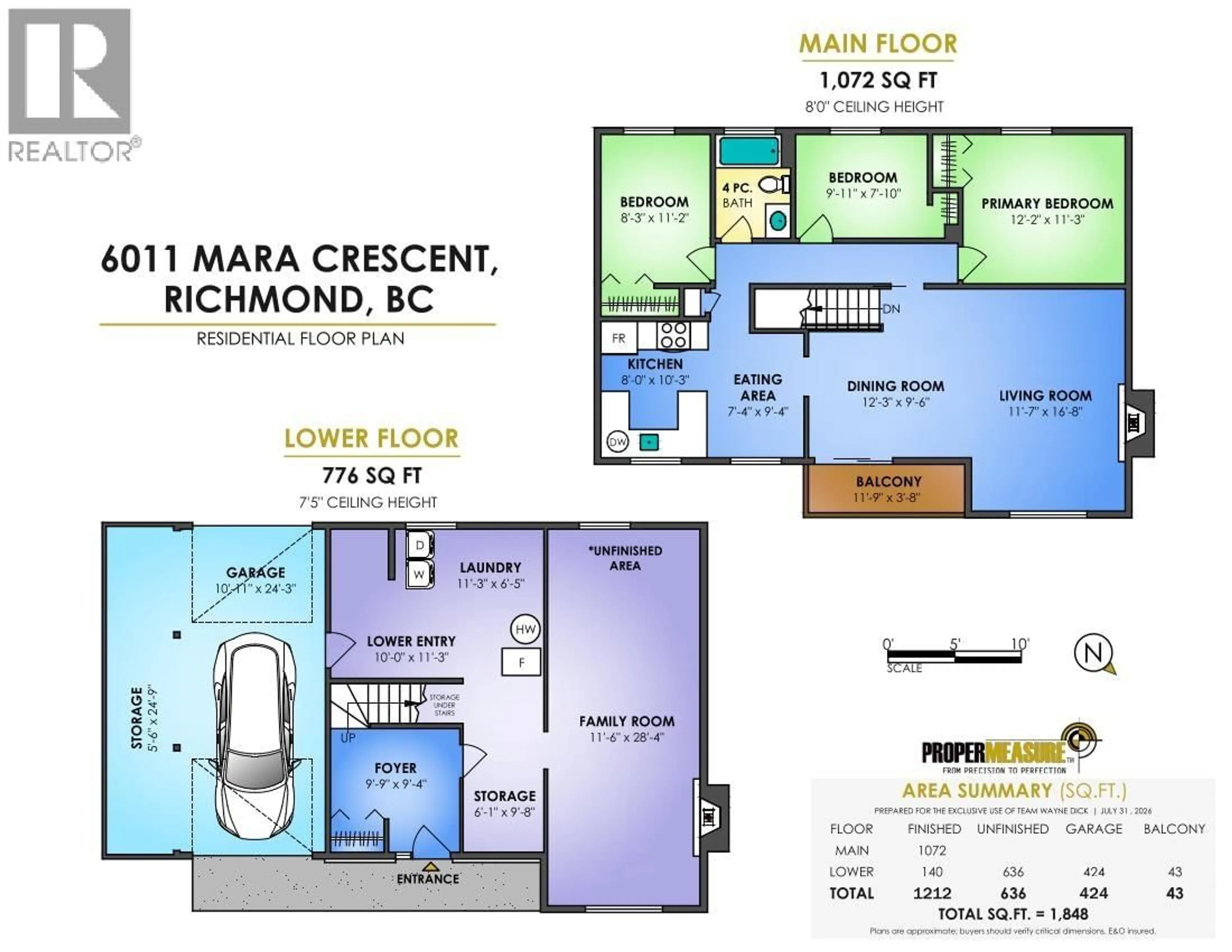 Floor plan for 6011 MARA CRESCENT, Richmond British Columbia V7C2R1