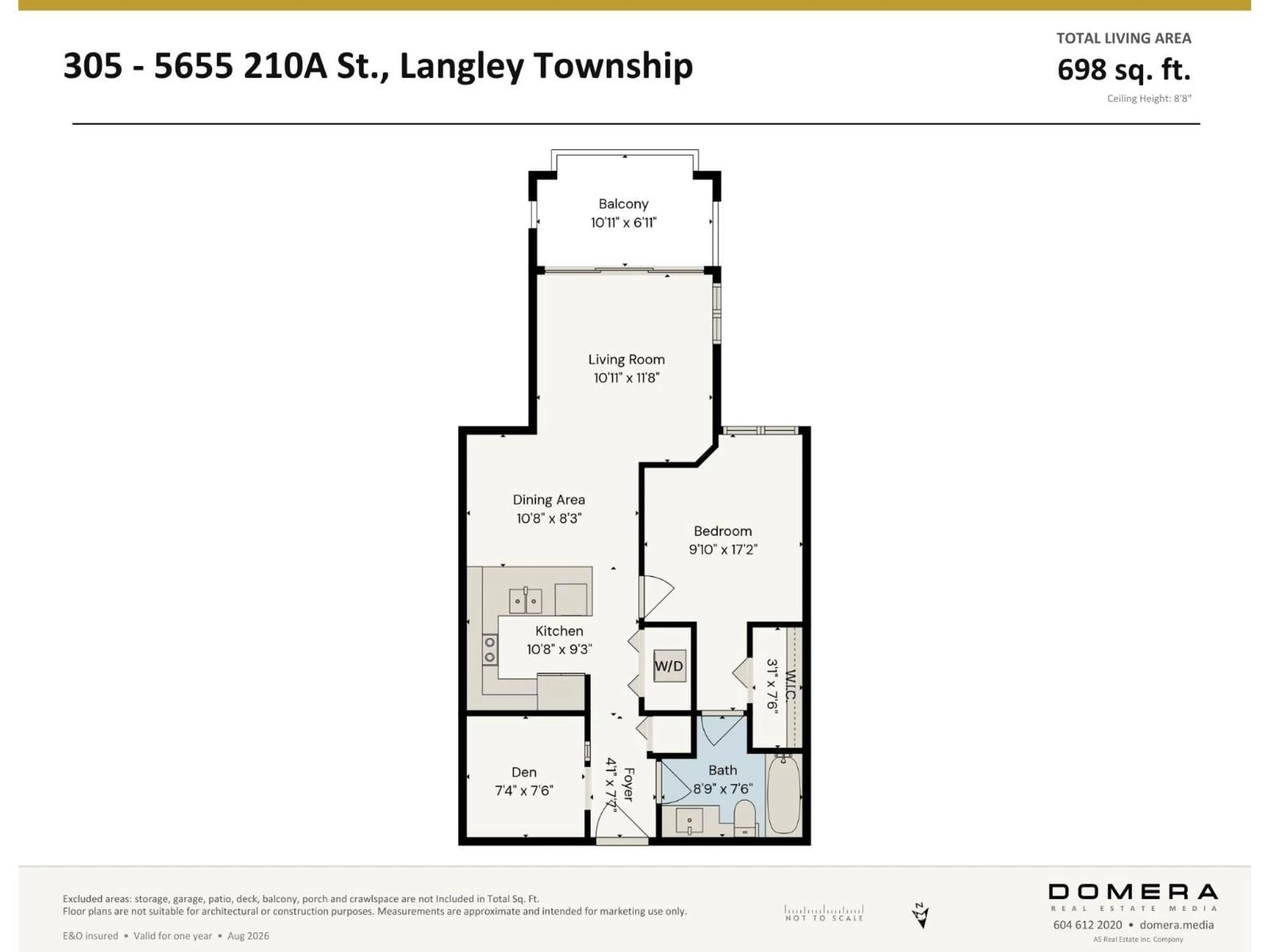 Floor plan for 305 - 5655 210A STREET, Langley British Columbia V3A0G4