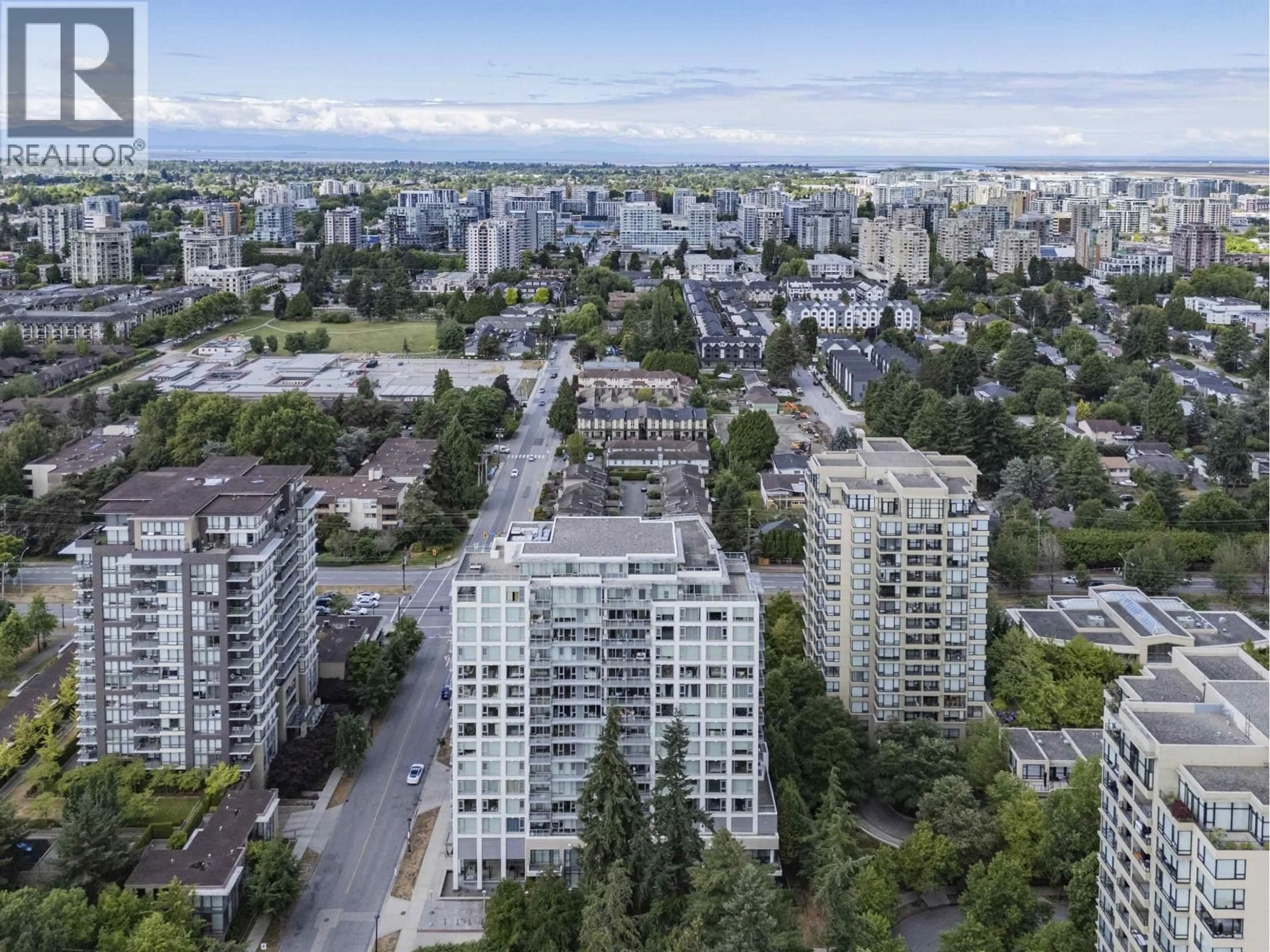 A pic from outside/outdoor area/front of a property/back of a property/a pic from drone, city buildings view from balcony for 1601 - 9099 COOK ROAD, Richmond British Columbia V6Y0G5