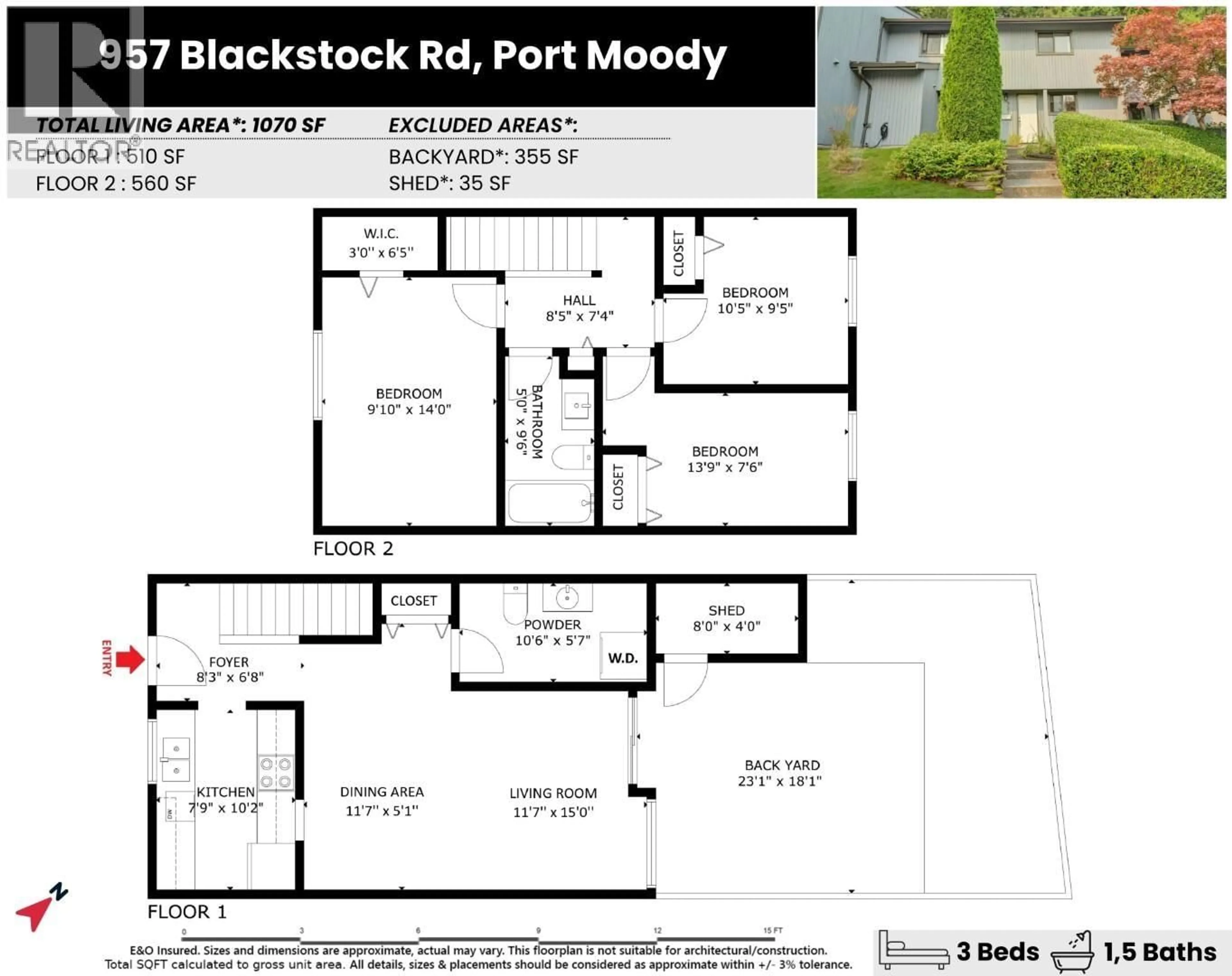 Floor plan for 957 BLACKSTOCK ROAD, Port Moody British Columbia V3H3S3