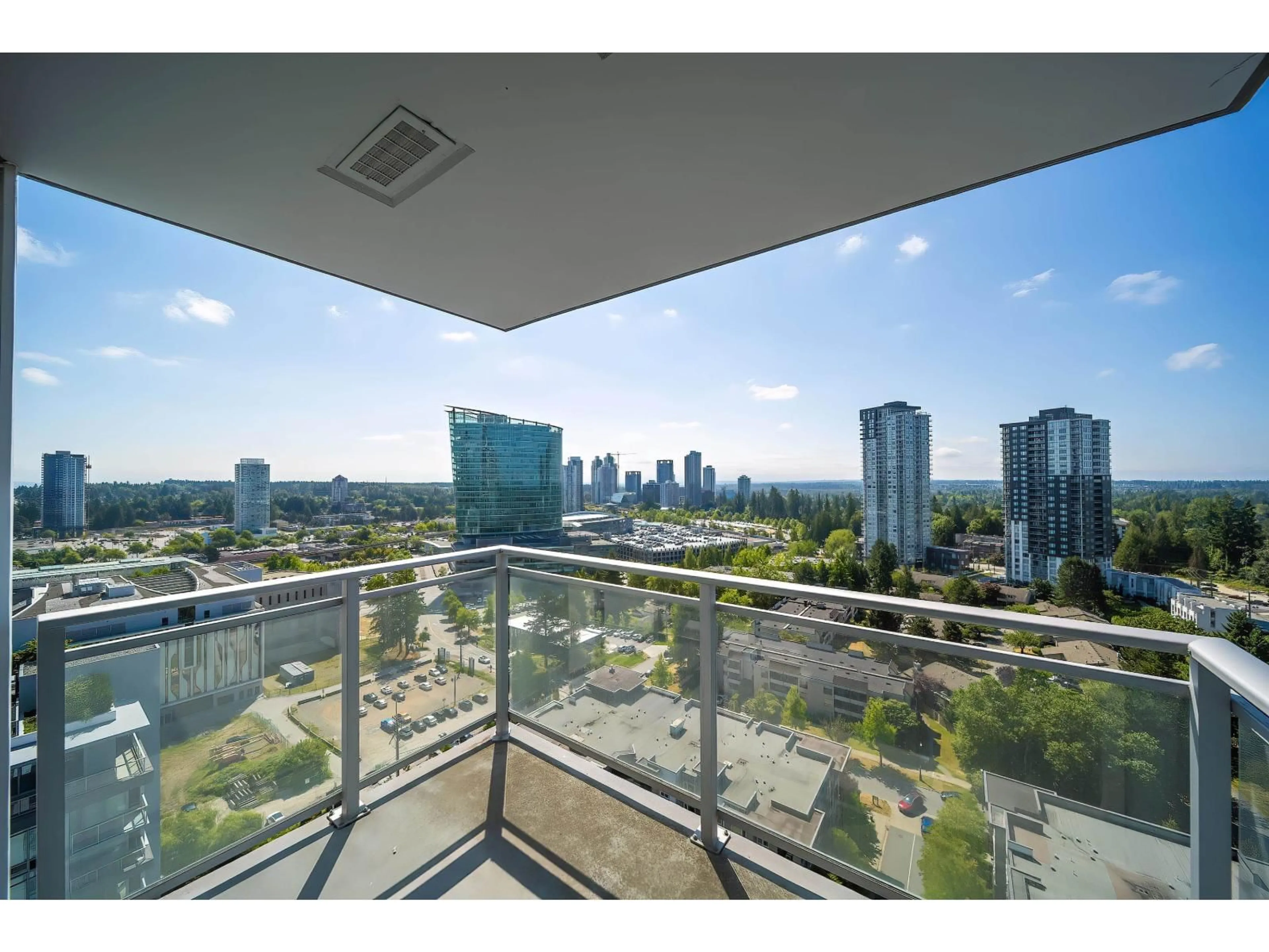 Balcony in the apartment, city buildings view from balcony for 2309 - 13325 102A AVENUE, Surrey British Columbia V3T0J5