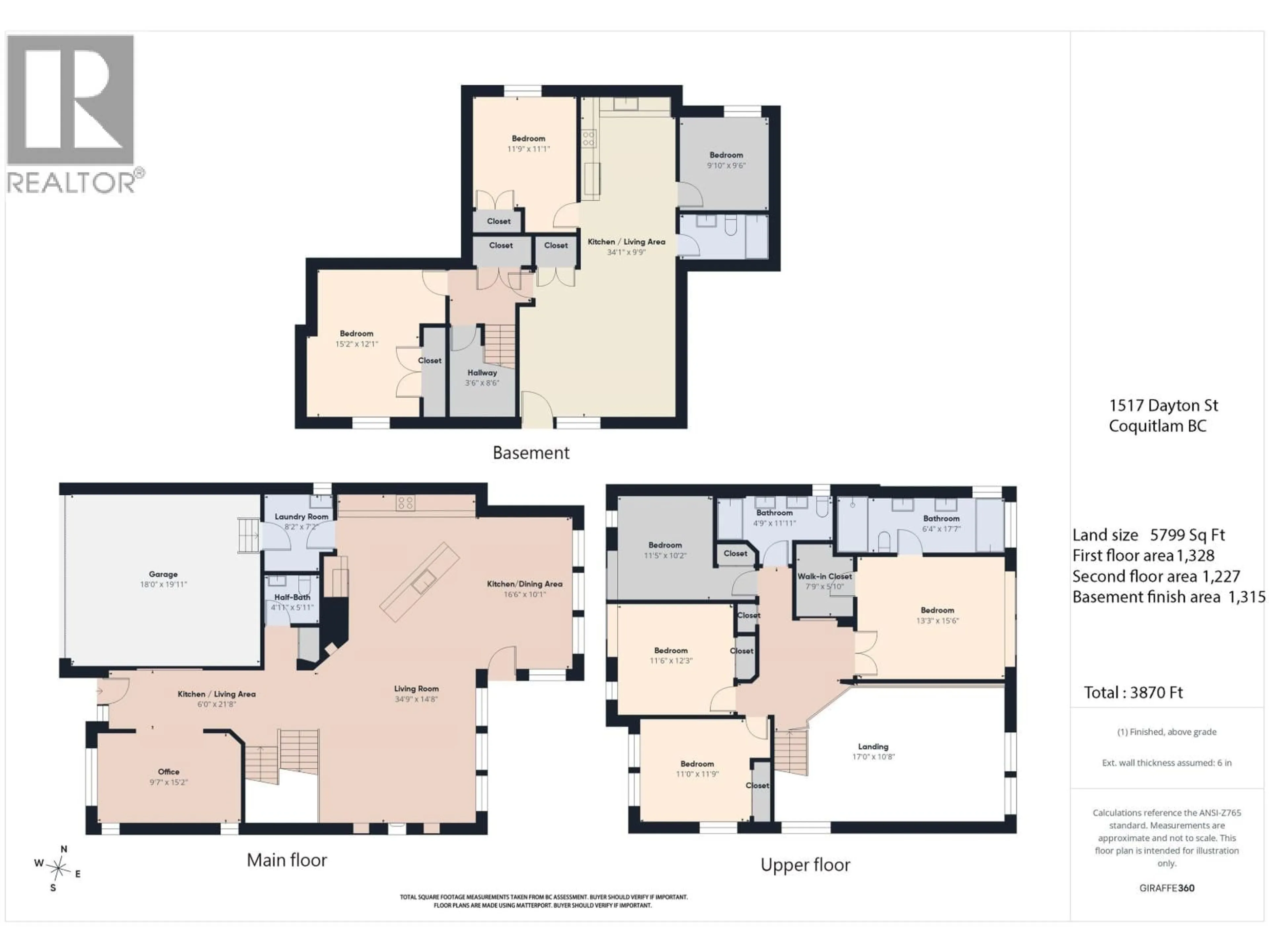 Floor plan for 1517 DAYTON STREET, Coquitlam British Columbia V3E0J6