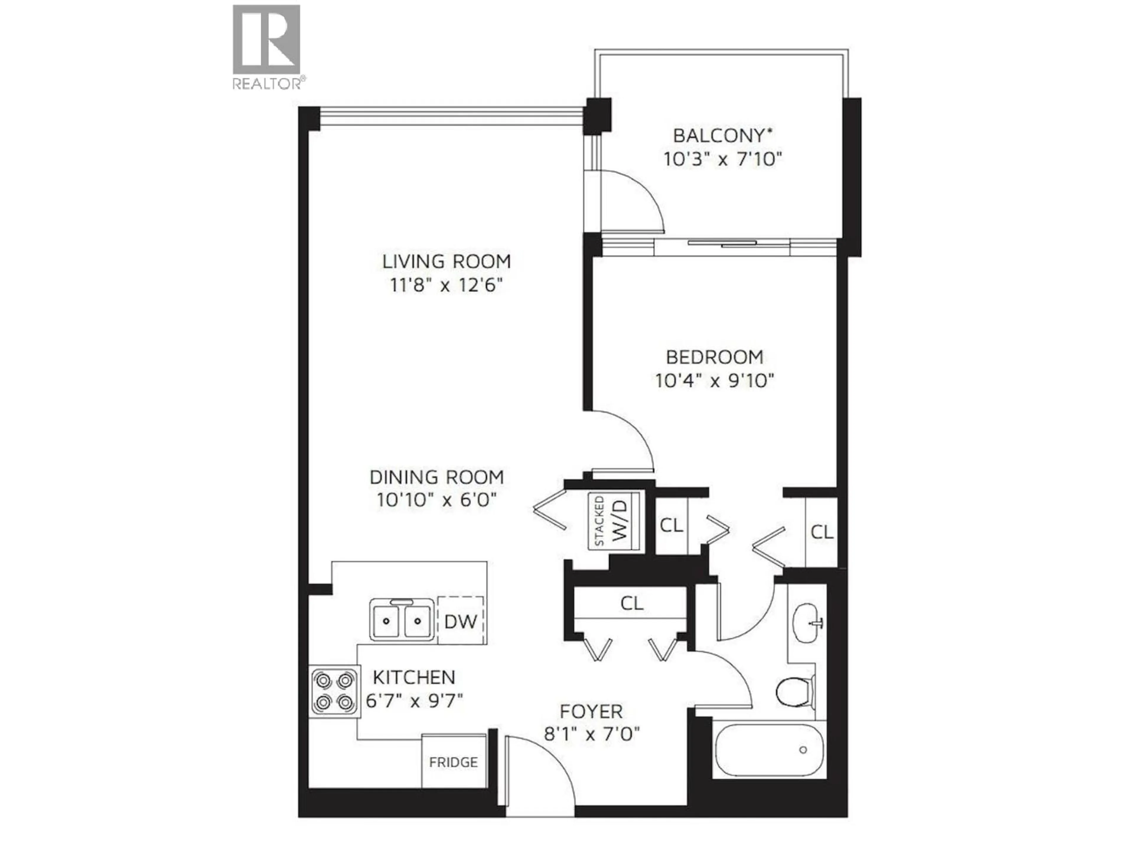 Floor plan for 1008 - 555 DELESTRE AVENUE, Coquitlam British Columbia V3K0A9