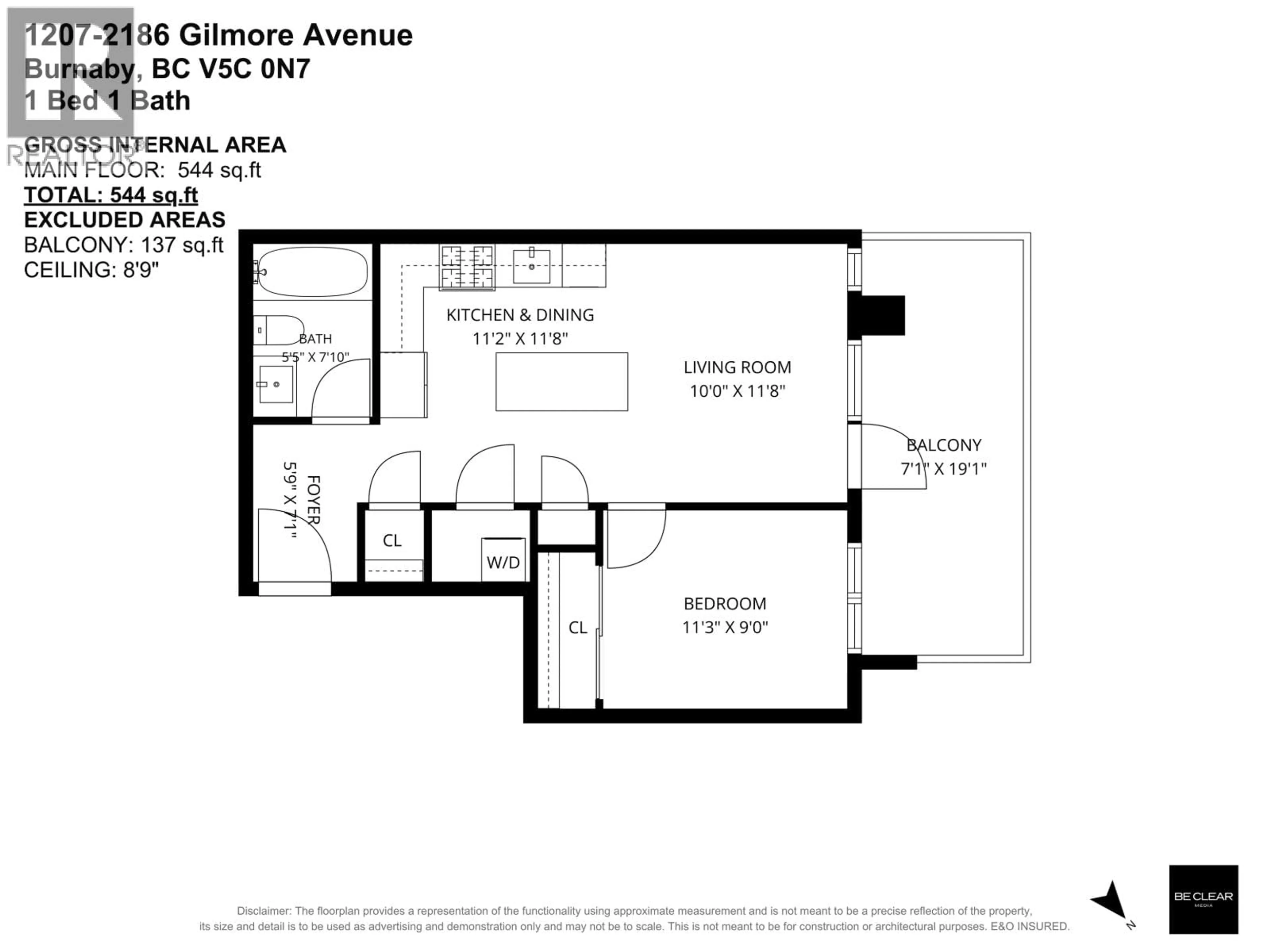 Floor plan for 1207 - 2186 GILMORE AVENUE, Burnaby British Columbia V5C0N7