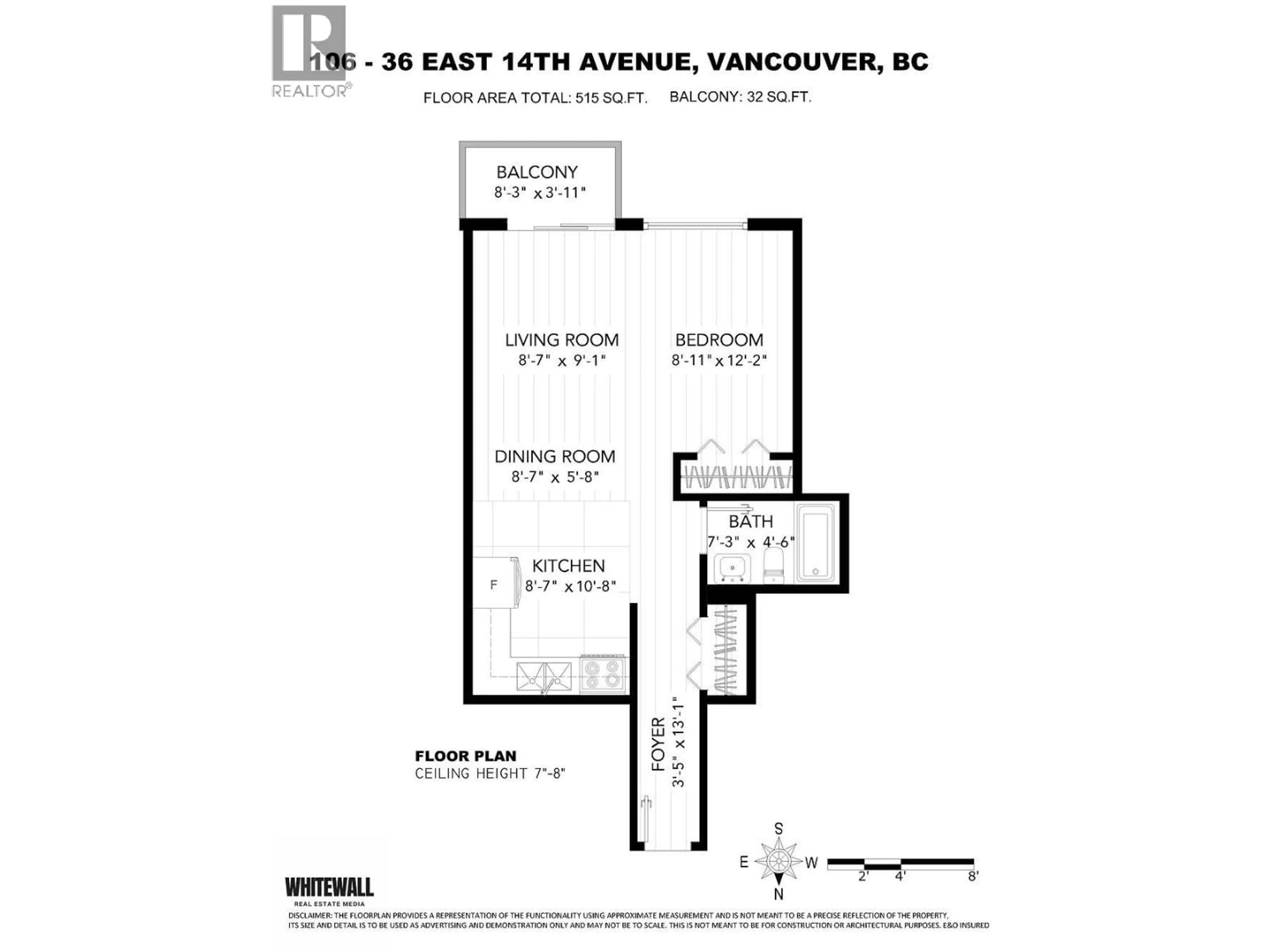 Floor plan for 106 - 36 14TH AVENUE, Vancouver British Columbia V5T4C9