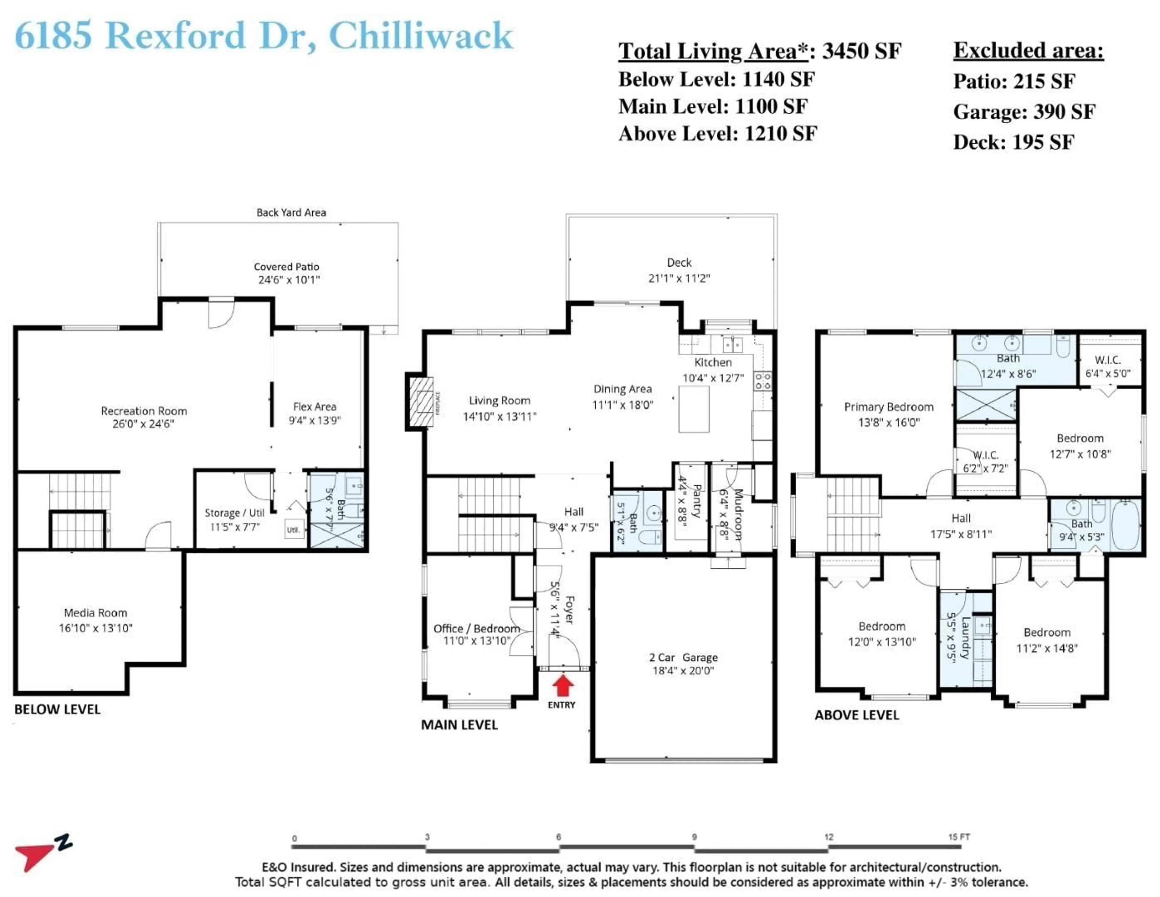 Floor plan for 6185 REXFORD DRIVE, Chilliwack British Columbia V2R0L3