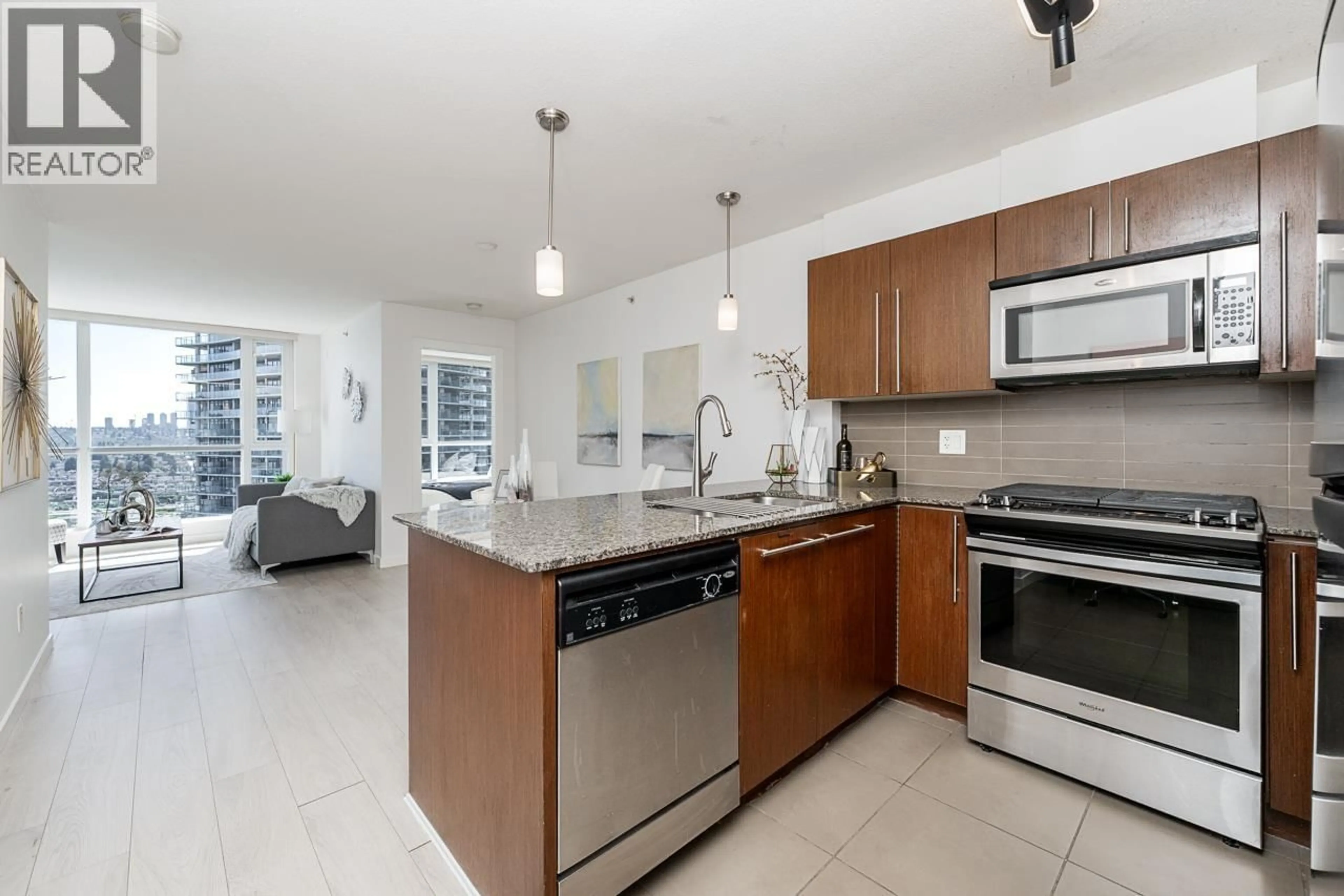 Open concept kitchen, ceramic/tile floor for 2308 - 4888 BRENTWOOD DRIVE, Burnaby British Columbia V5C0C6