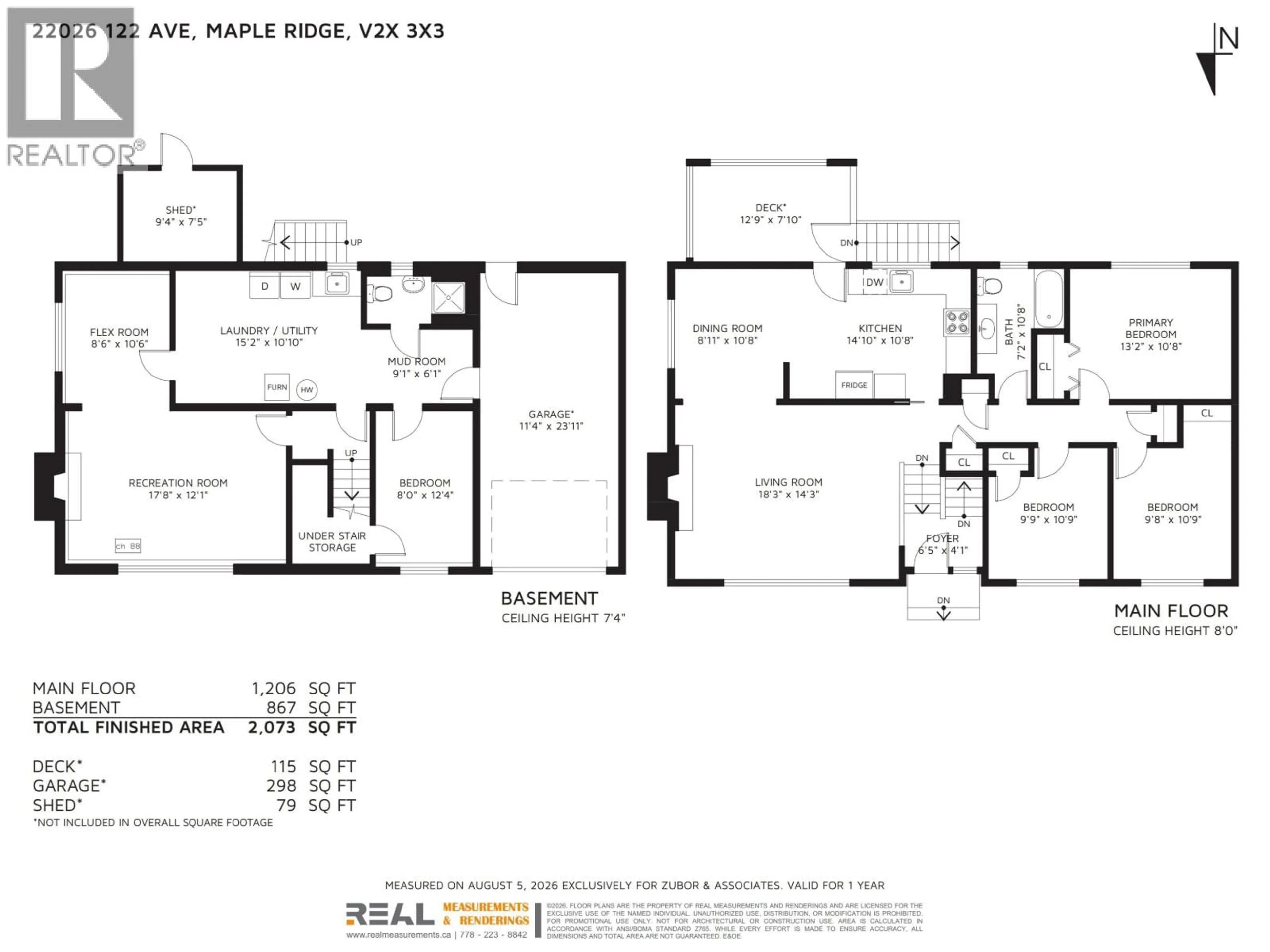 Floor plan for 22026 122ND AVENUE, Maple Ridge British Columbia V2X3X3