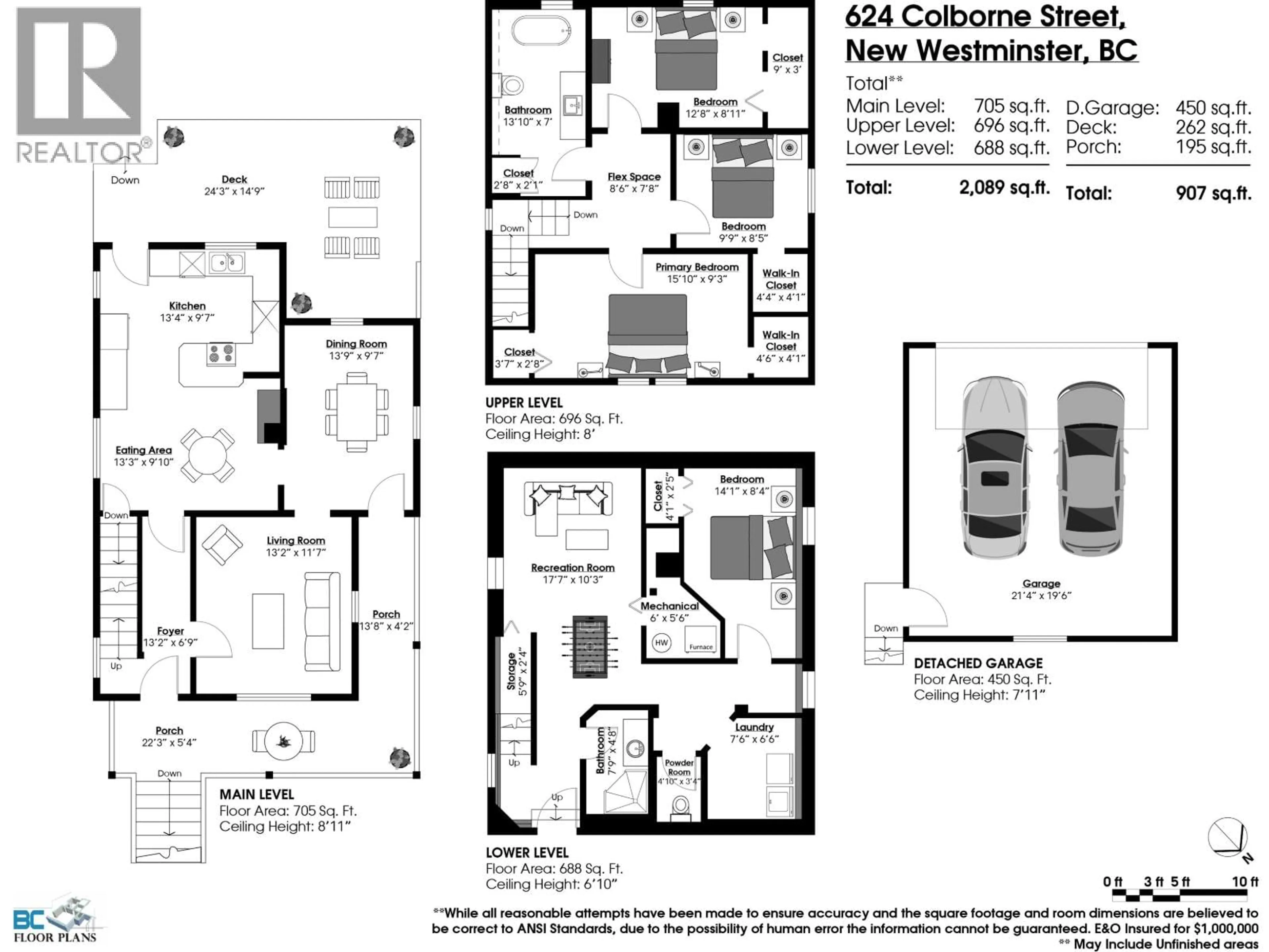 Floor plan for 624 COLBORNE STREET, New Westminster British Columbia V3L2C9