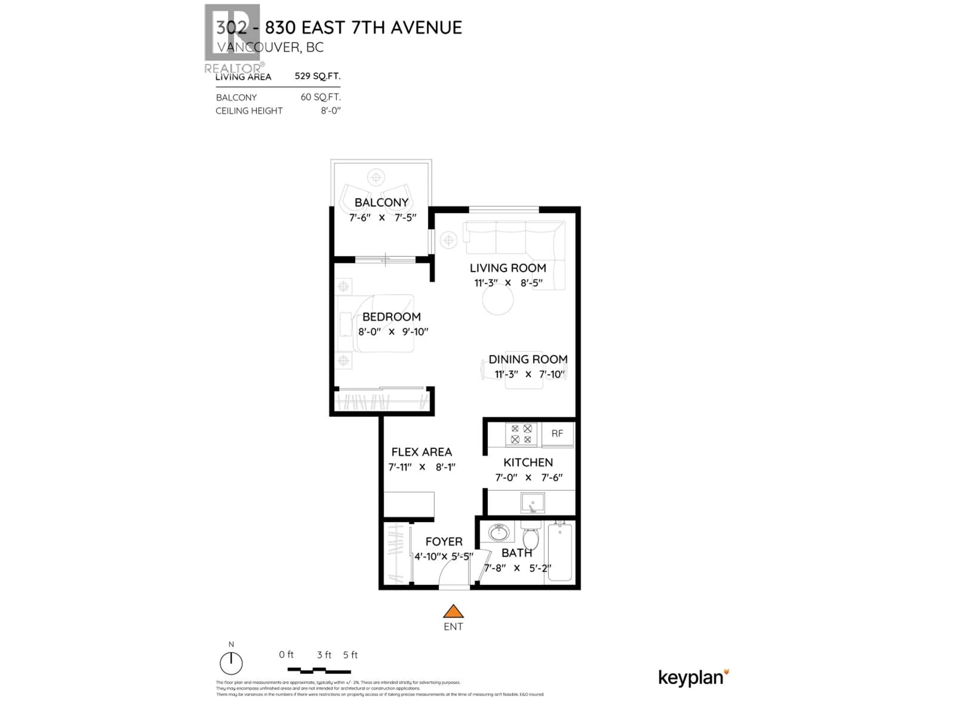 Floor plan for 302 - 830 E. 7TH AVENUE, Vancouver British Columbia V5T4J2