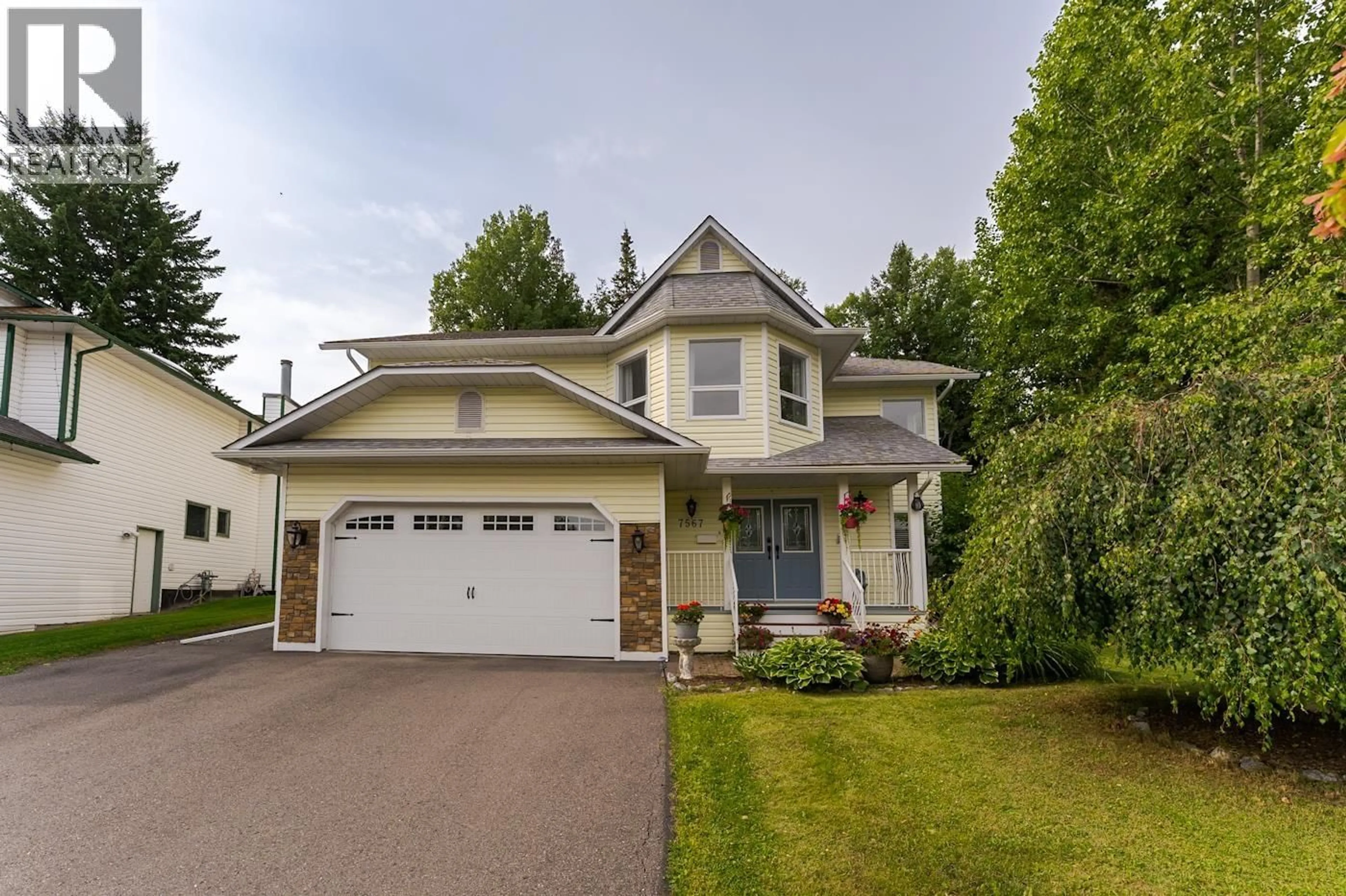 Home with vinyl exterior material, street for 7567 ST KEVIN PLACE, Prince George British Columbia V2N4L3