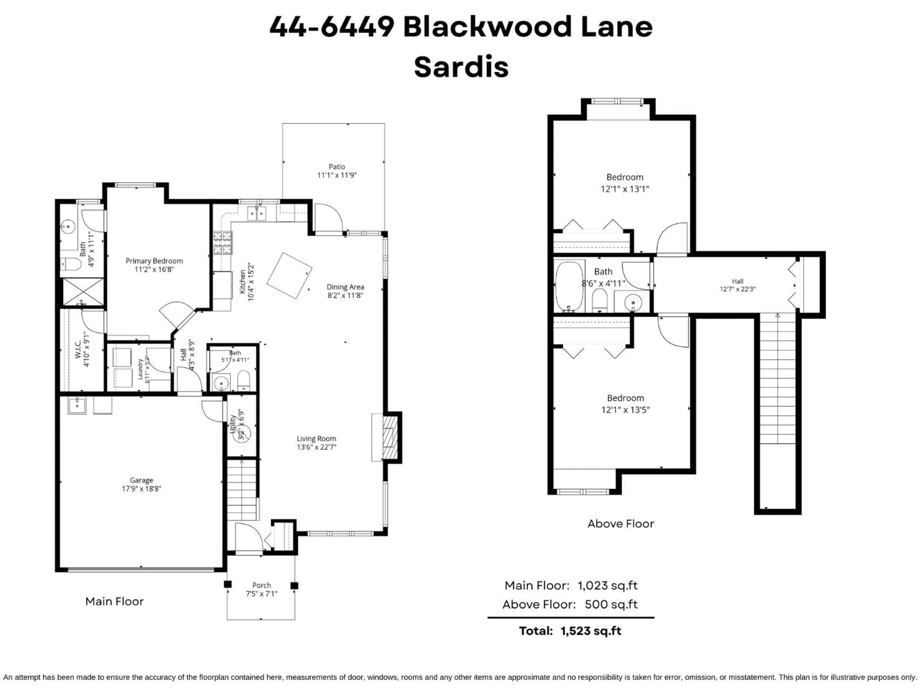 Floor plan for 44 - 6449 BLACKWOOD LANE, Chilliwack British Columbia V2R5X5
