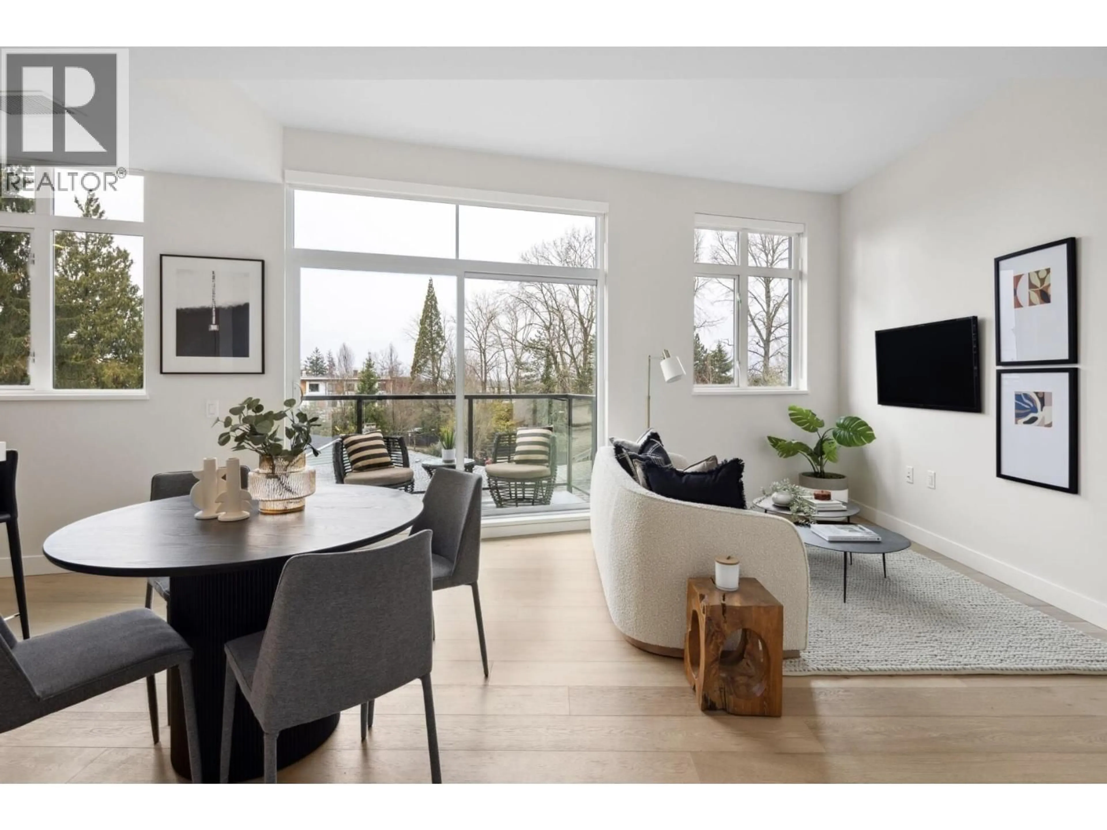 Living room with furniture, wood/laminate floor for 302 - 5005 ASH STREET, Vancouver British Columbia V5Z0K8