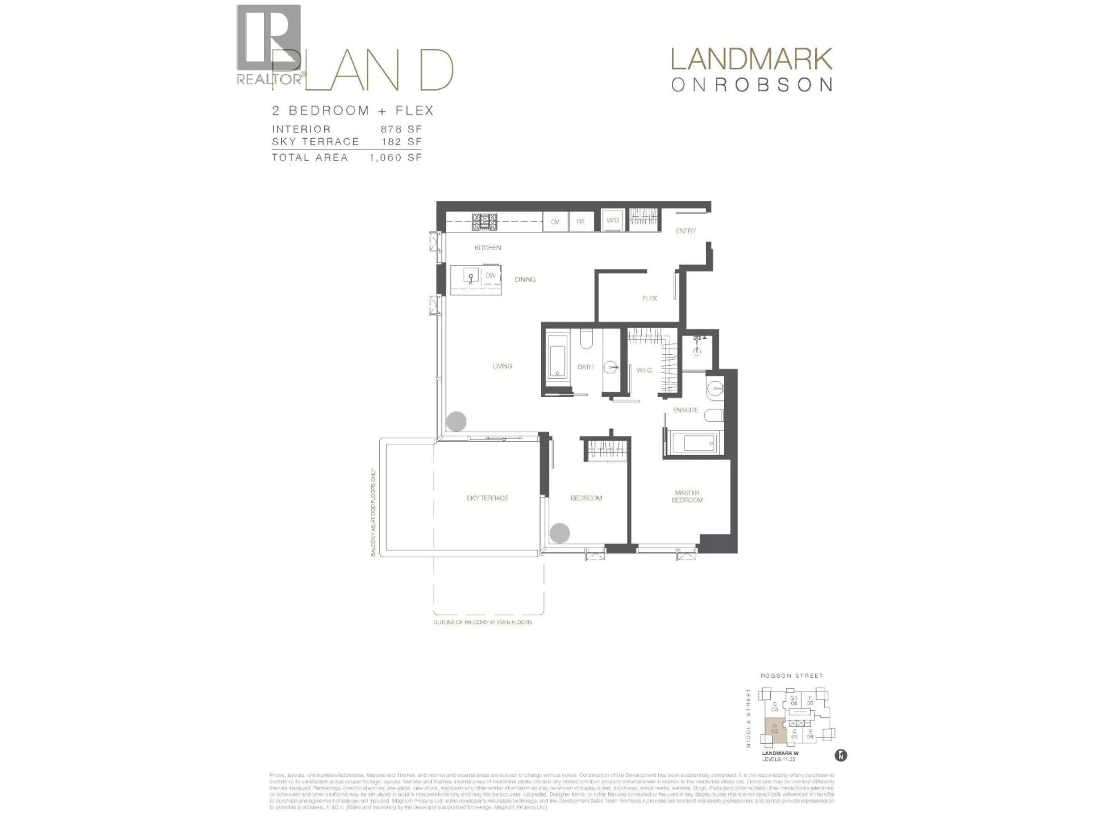 Floor plan for 1202 - 1482 ROBSON STREET, Vancouver British Columbia V6G0E4