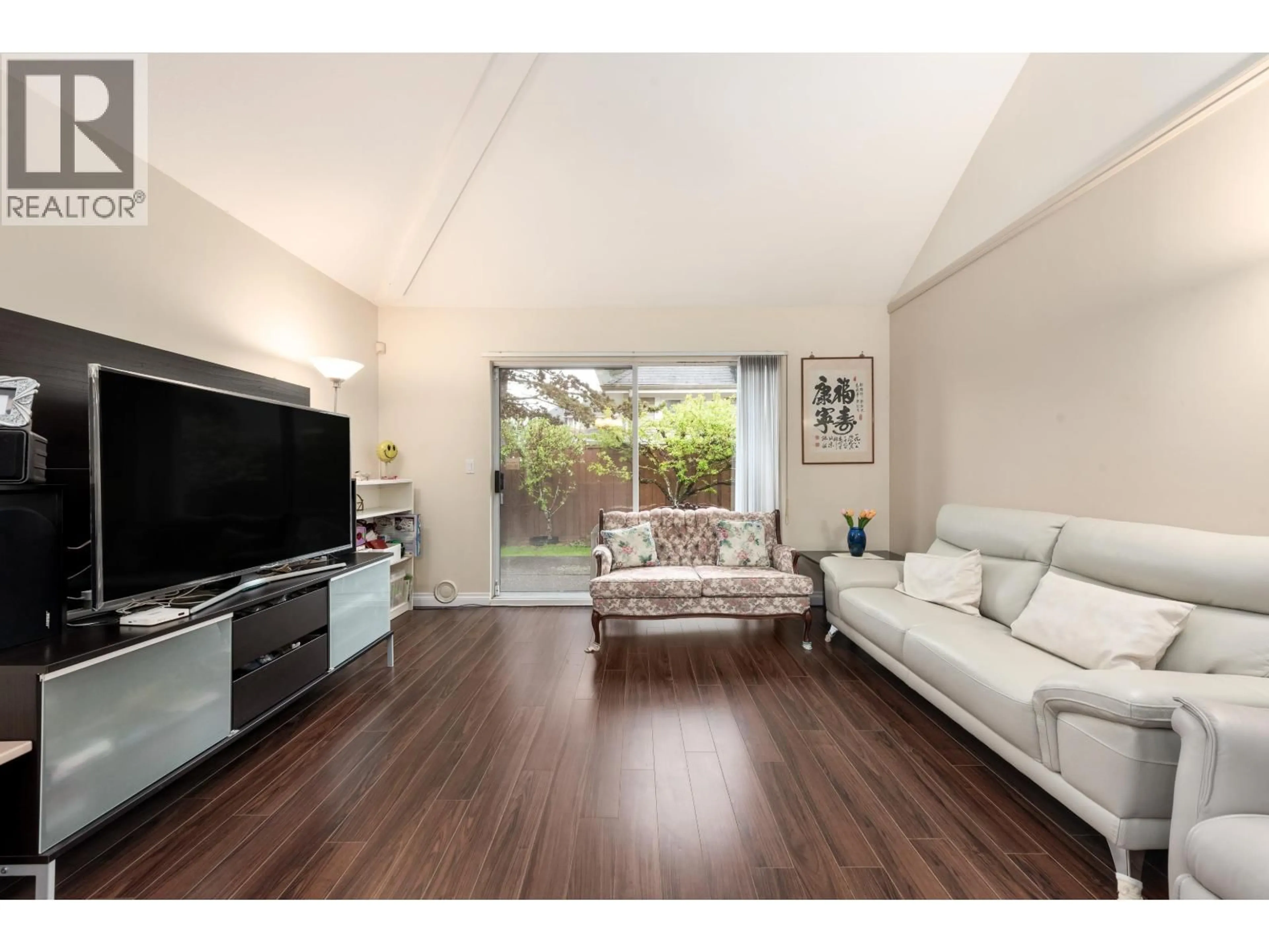 Living room with furniture, wood/laminate floor for 35 - 8051 ASH STREET, Richmond British Columbia V6Y3X6
