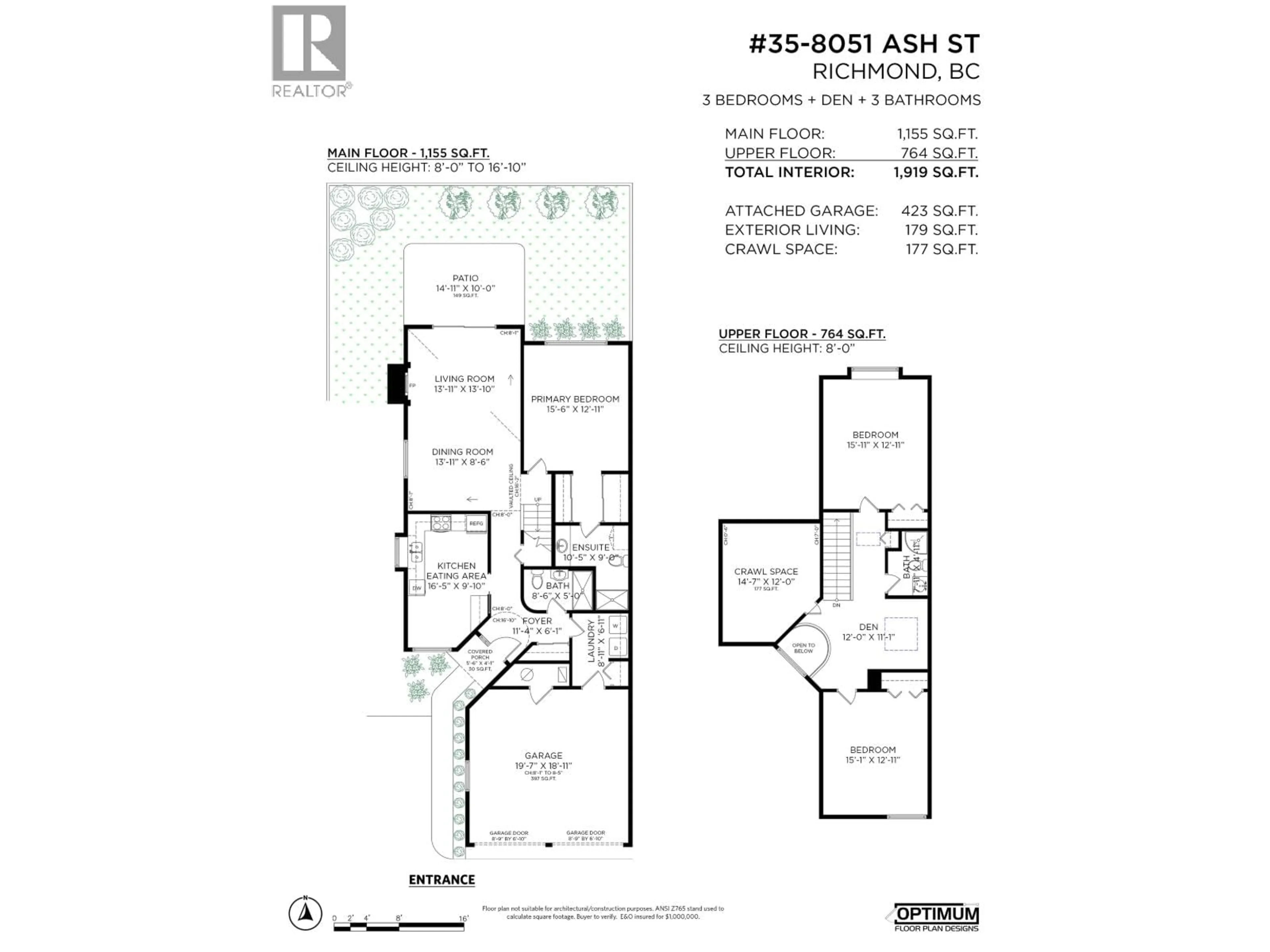 Floor plan for 35 - 8051 ASH STREET, Richmond British Columbia V6Y3X6