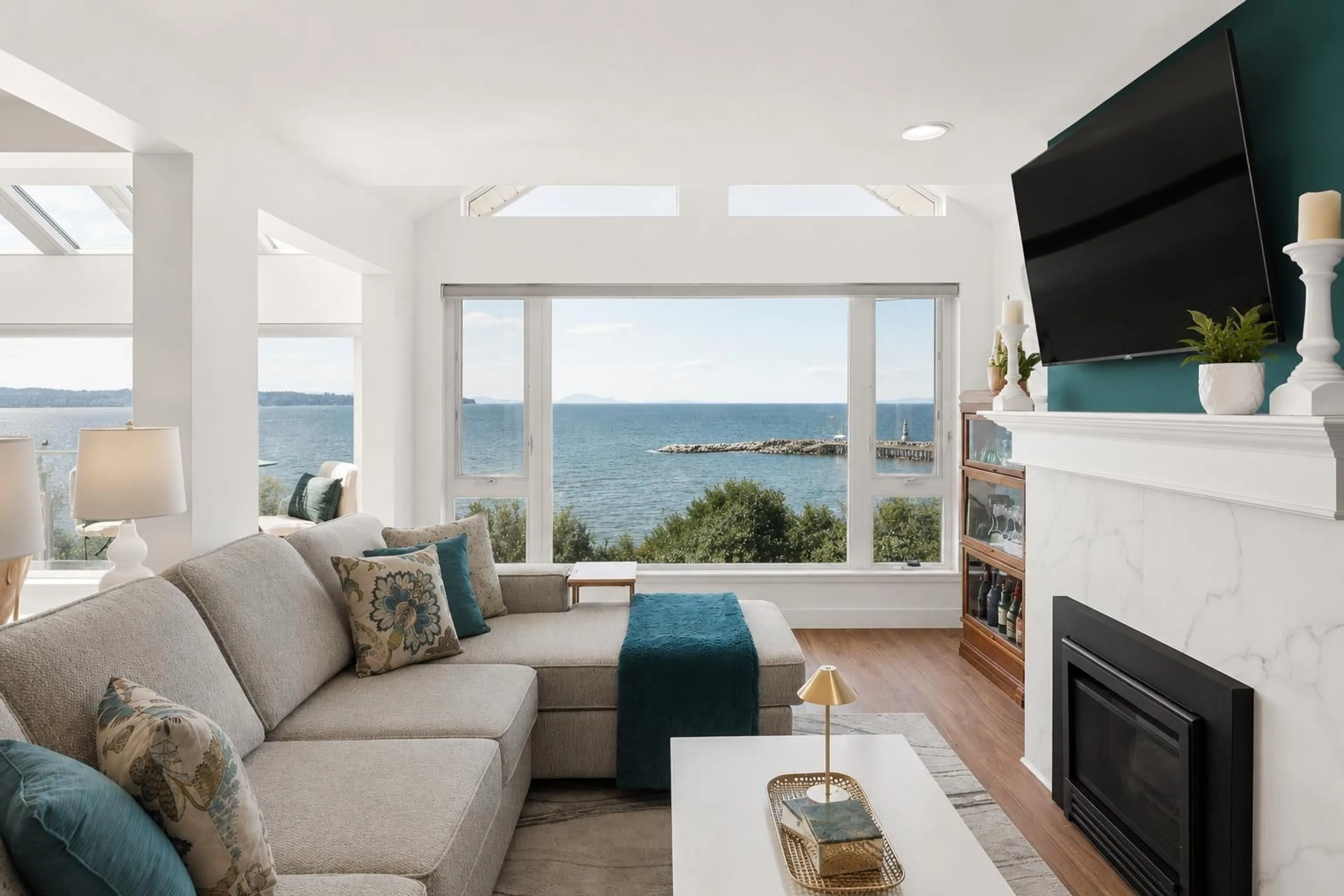 Living room with furniture, unknown for 202 - 15165 MARINE DRIVE, White Rock British Columbia V4B1C5