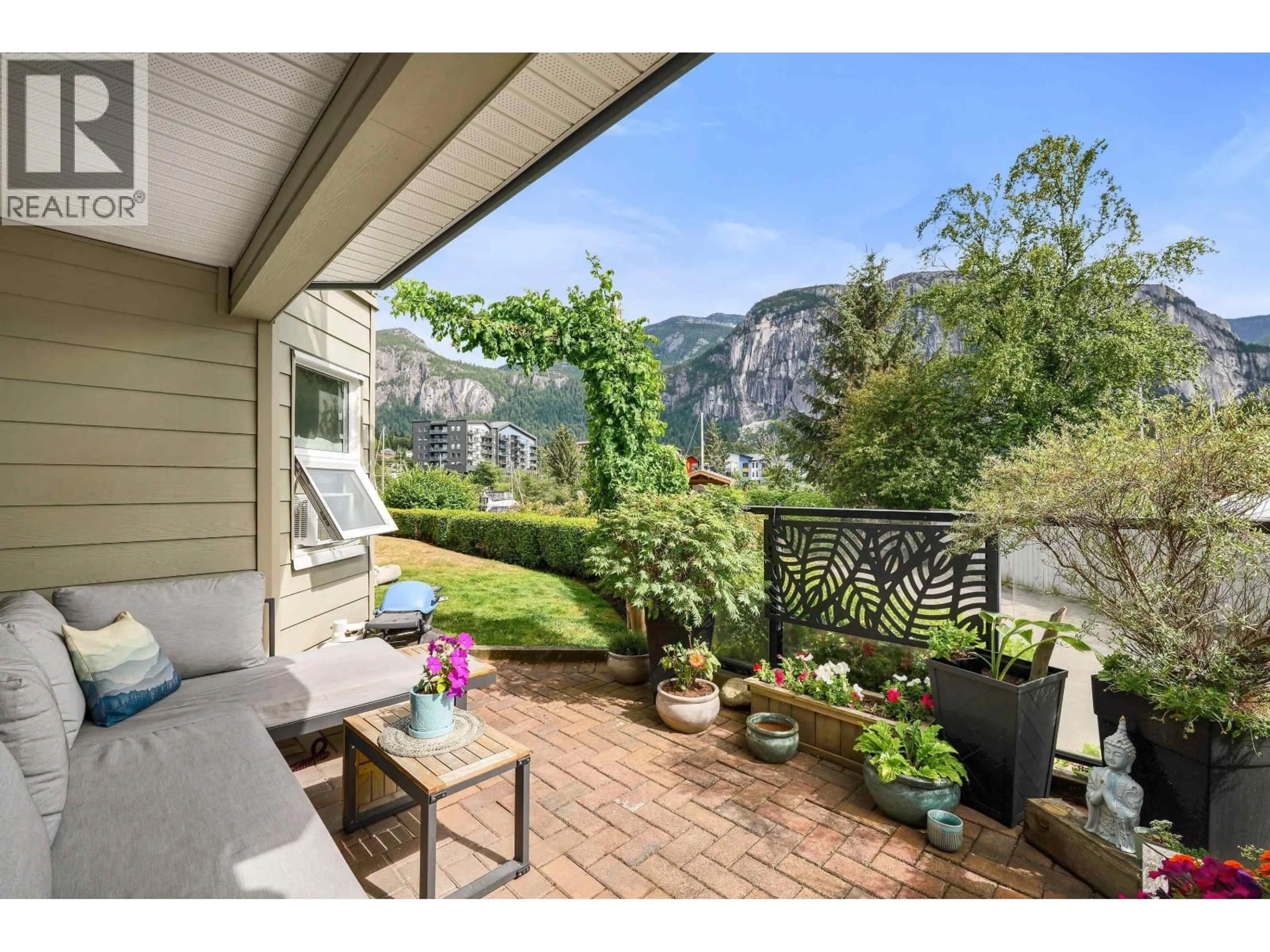 Patio, mountain view for 110 - 1468 PEMBERTON AVENUE, Squamish British Columbia V8B0K2