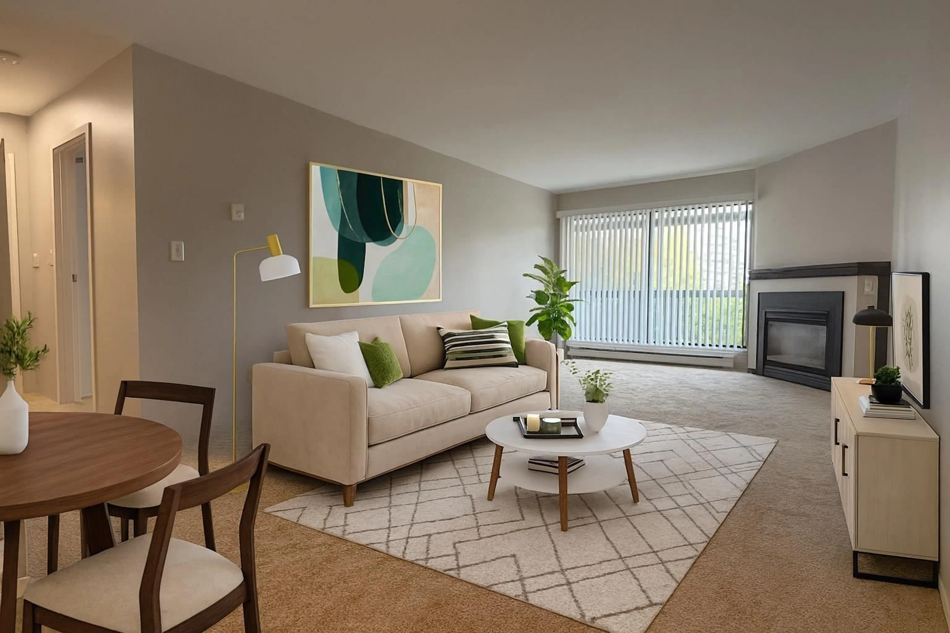 Living room with furniture, carpet floor for 411 - 13501 96 AVENUE, Surrey British Columbia V3V7L9