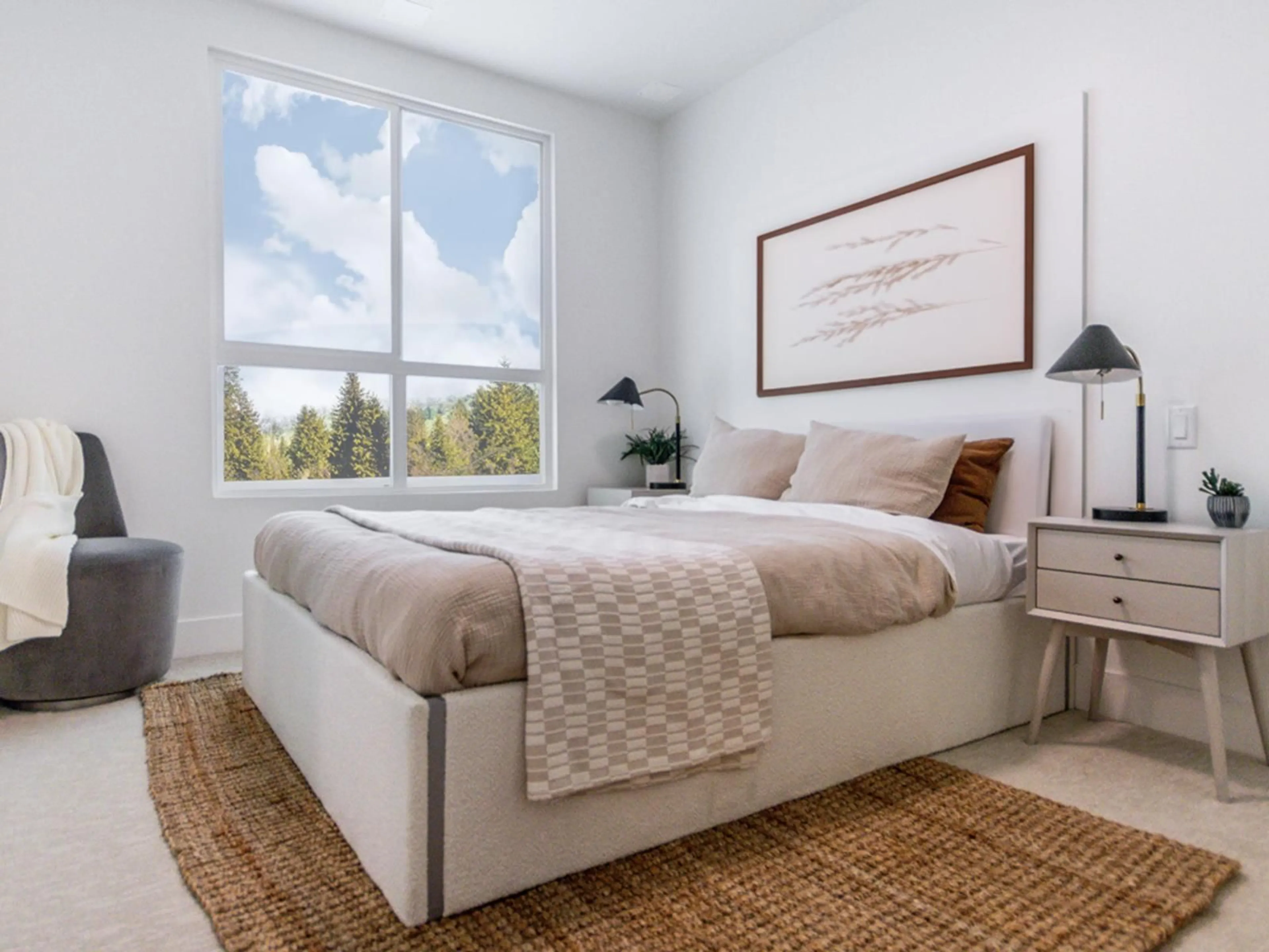 Bedroom with bed, carpet floor for 234 - 20769 FRASER HIGHWAY, Langley British Columbia V3A4G4