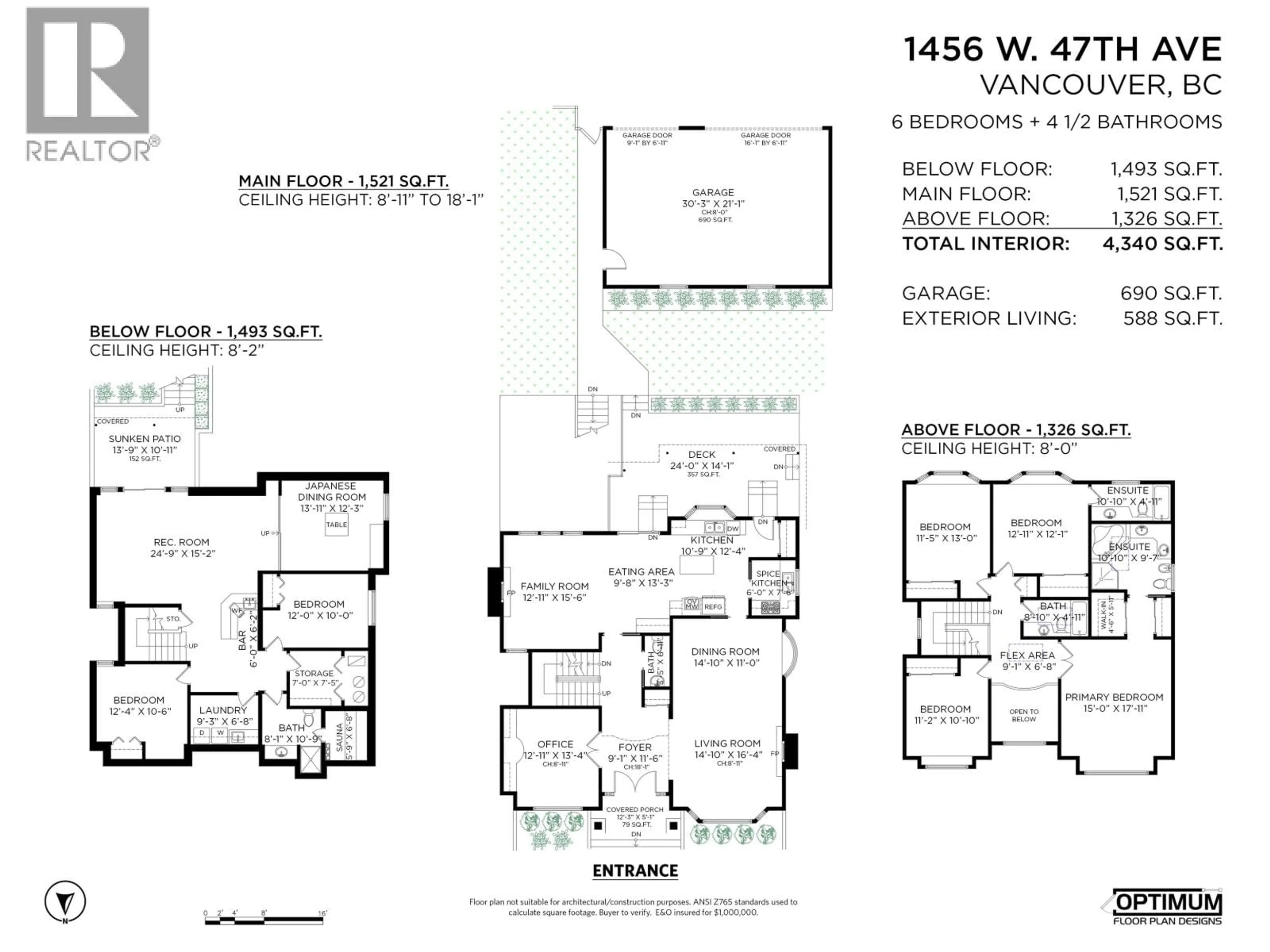 Floor plan for 1456 47TH AVENUE, Vancouver British Columbia V6M2M1