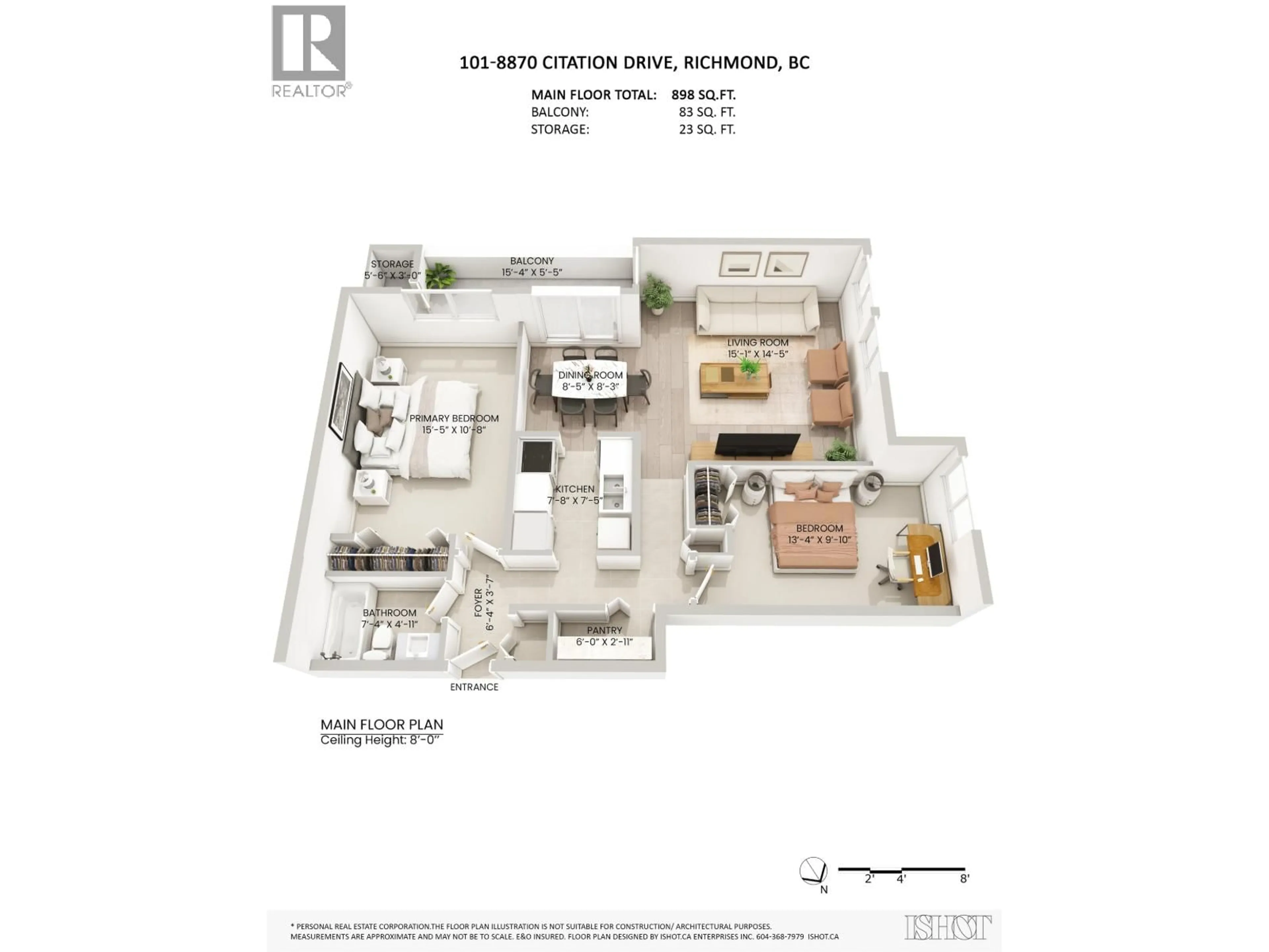 Floor plan for 101 - 8870 CITATION DRIVE, Richmond British Columbia V6Y3A3