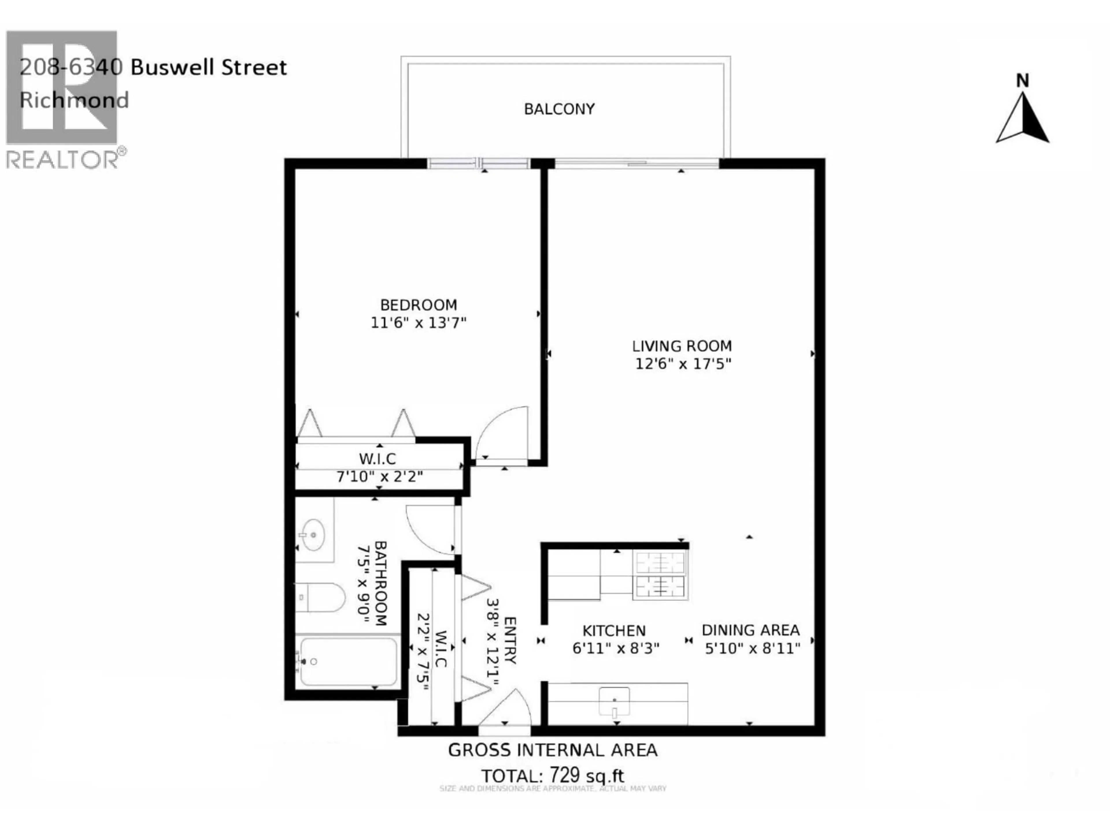Floor plan for 208 - 6340 BUSWELL STREET, Richmond British Columbia V6Y2E9