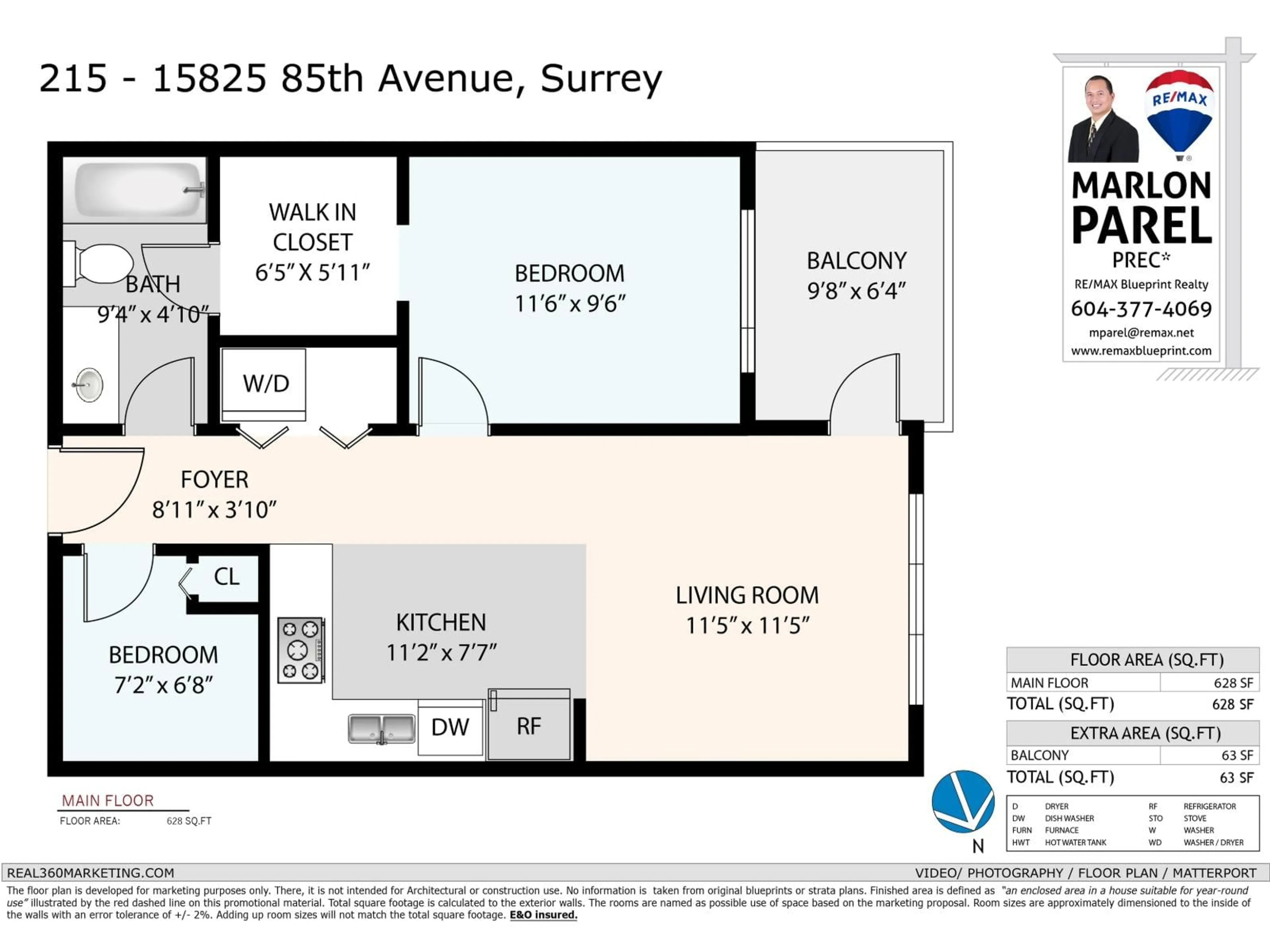 Floor plan for 215 - 15825 85 AVENUE, Surrey British Columbia V4N6W9