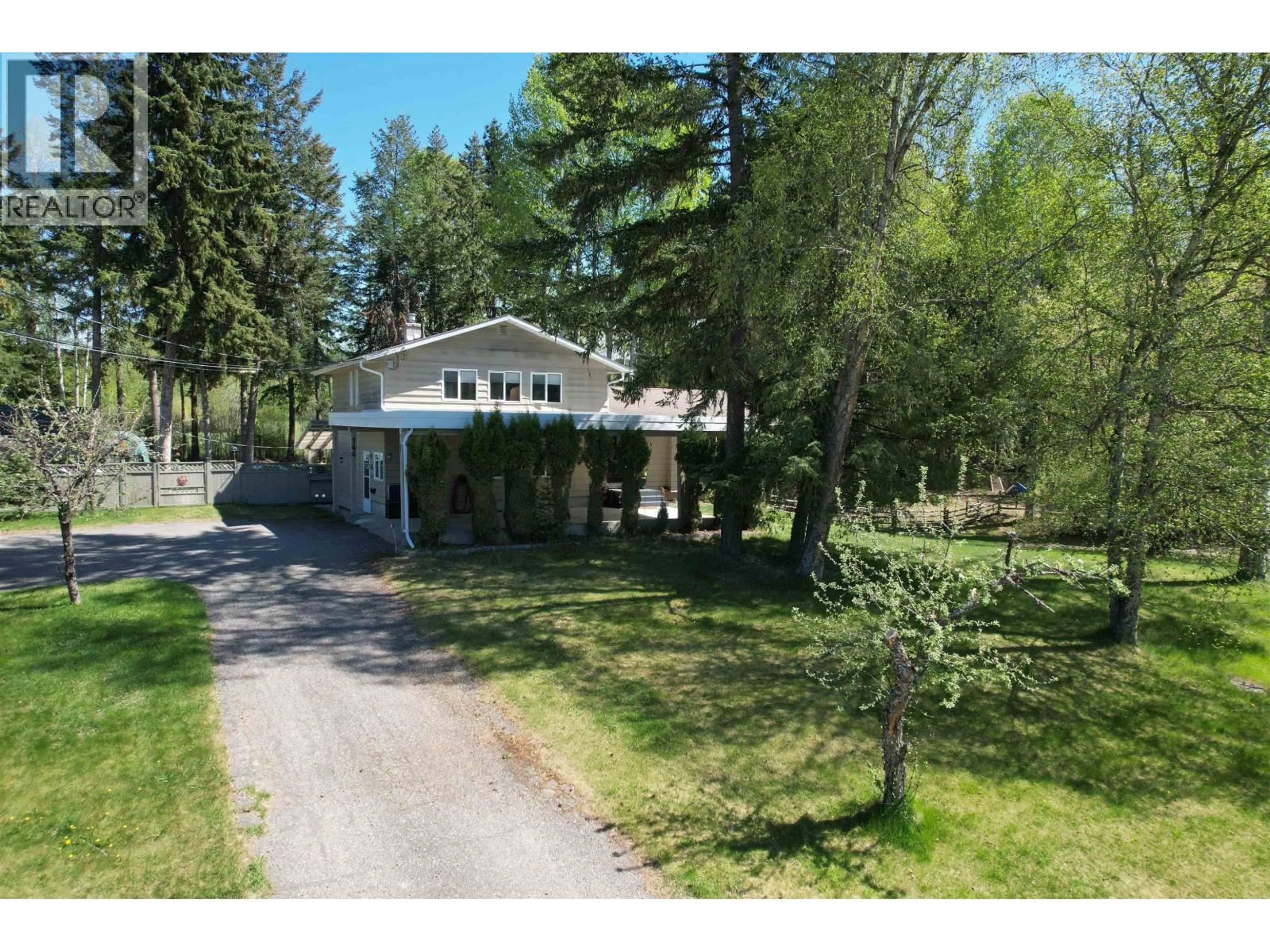 A pic from outside/outdoor area/front of a property/back of a property/a pic from drone, street for 144 ENEMARK ROAD, Quesnel British Columbia V2J4W6