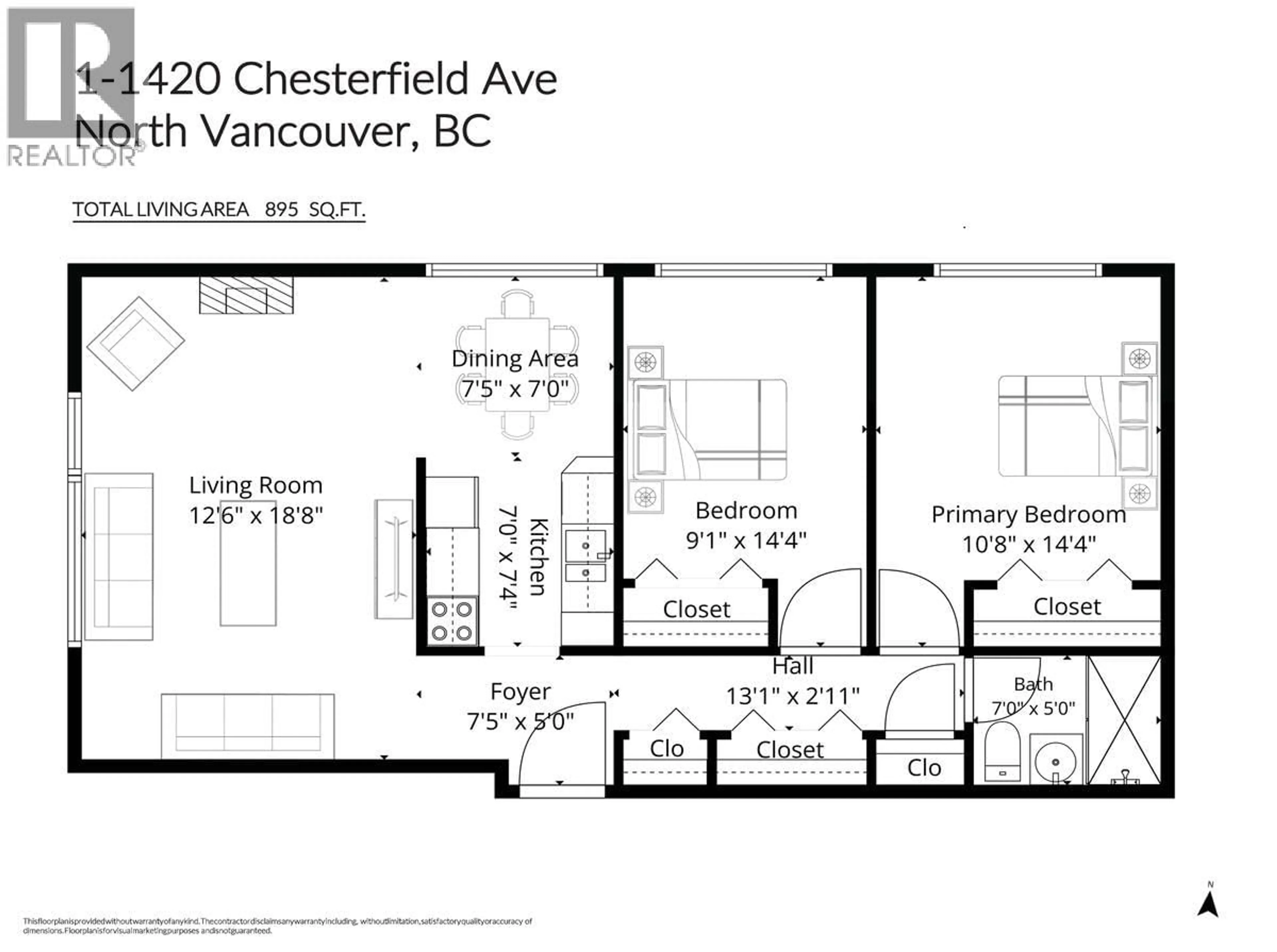 Floor plan for 1 - 1420 CHESTERFIELD AVENUE, North Vancouver British Columbia V7M2N4