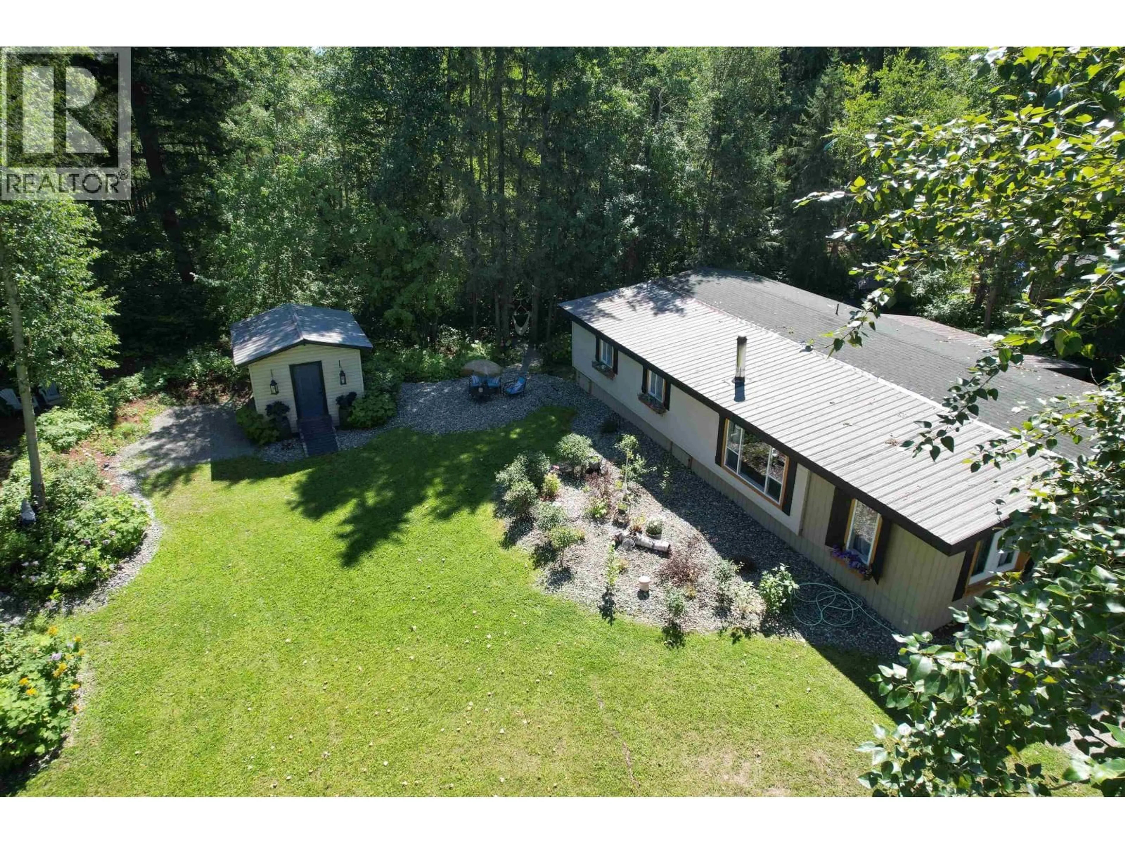 A pic from outside/outdoor area/front of a property/back of a property/a pic from drone, forest/trees view for 1122 ELLISON ROAD, Quesnel British Columbia V2J5L6