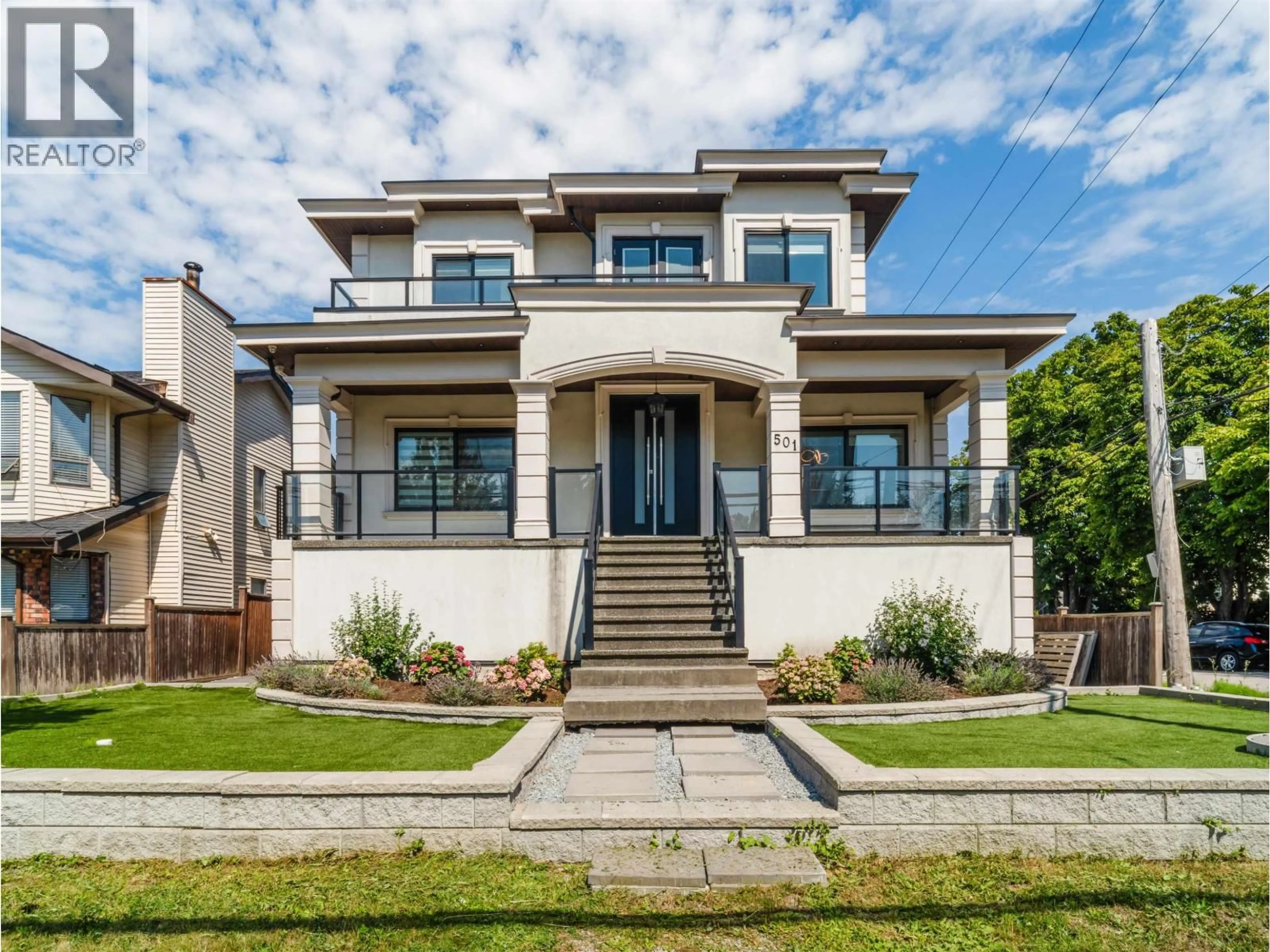 Home with brick exterior material, street for 501 EWEN AVENUE, New Westminster British Columbia V3M5B6