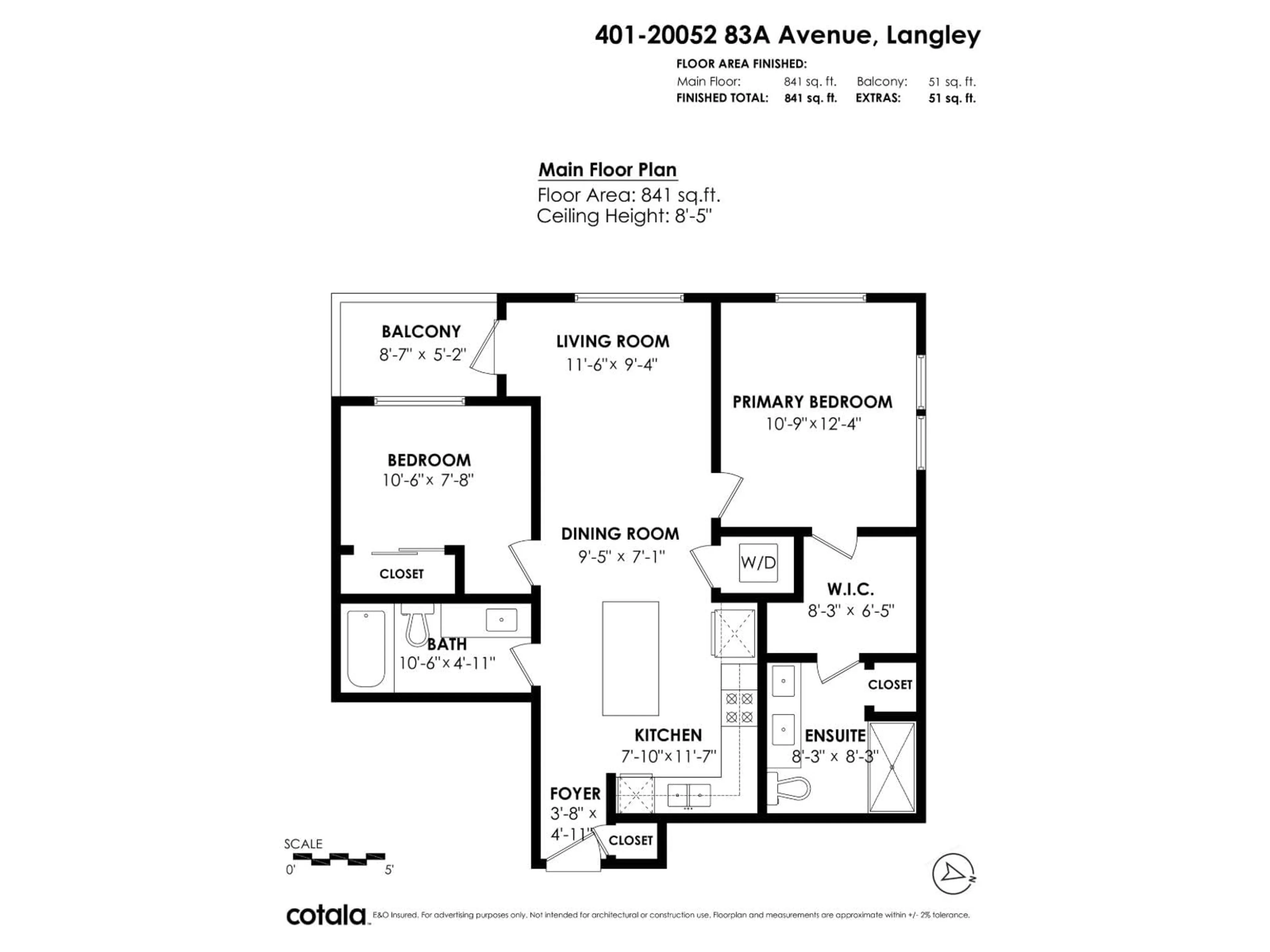 Floor plan for 401 - 20052 83A AVENUE, Langley British Columbia V2Y3P4
