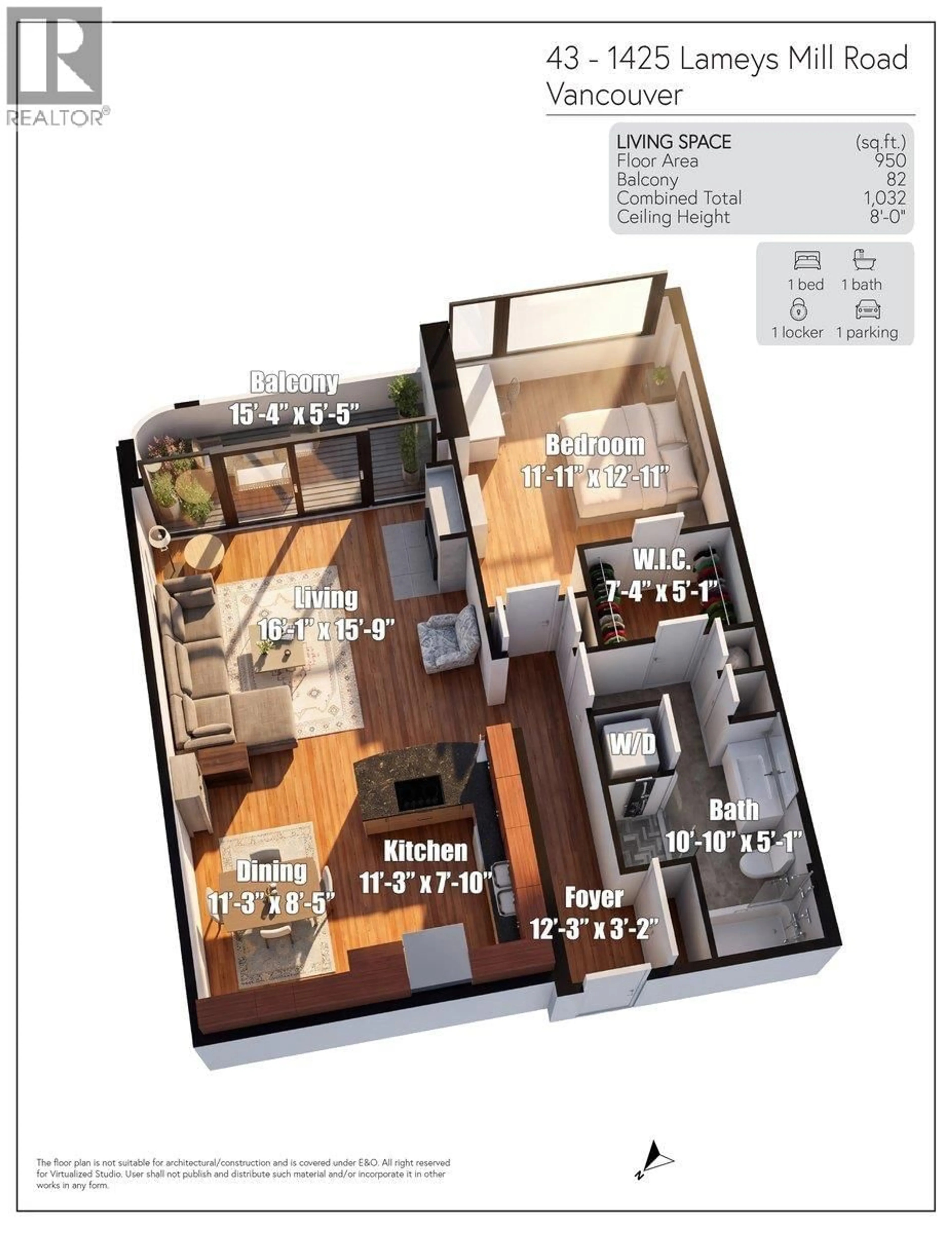 Floor plan for 43 - 1425 LAMEY'S MILL ROAD, Vancouver British Columbia V6H3W2