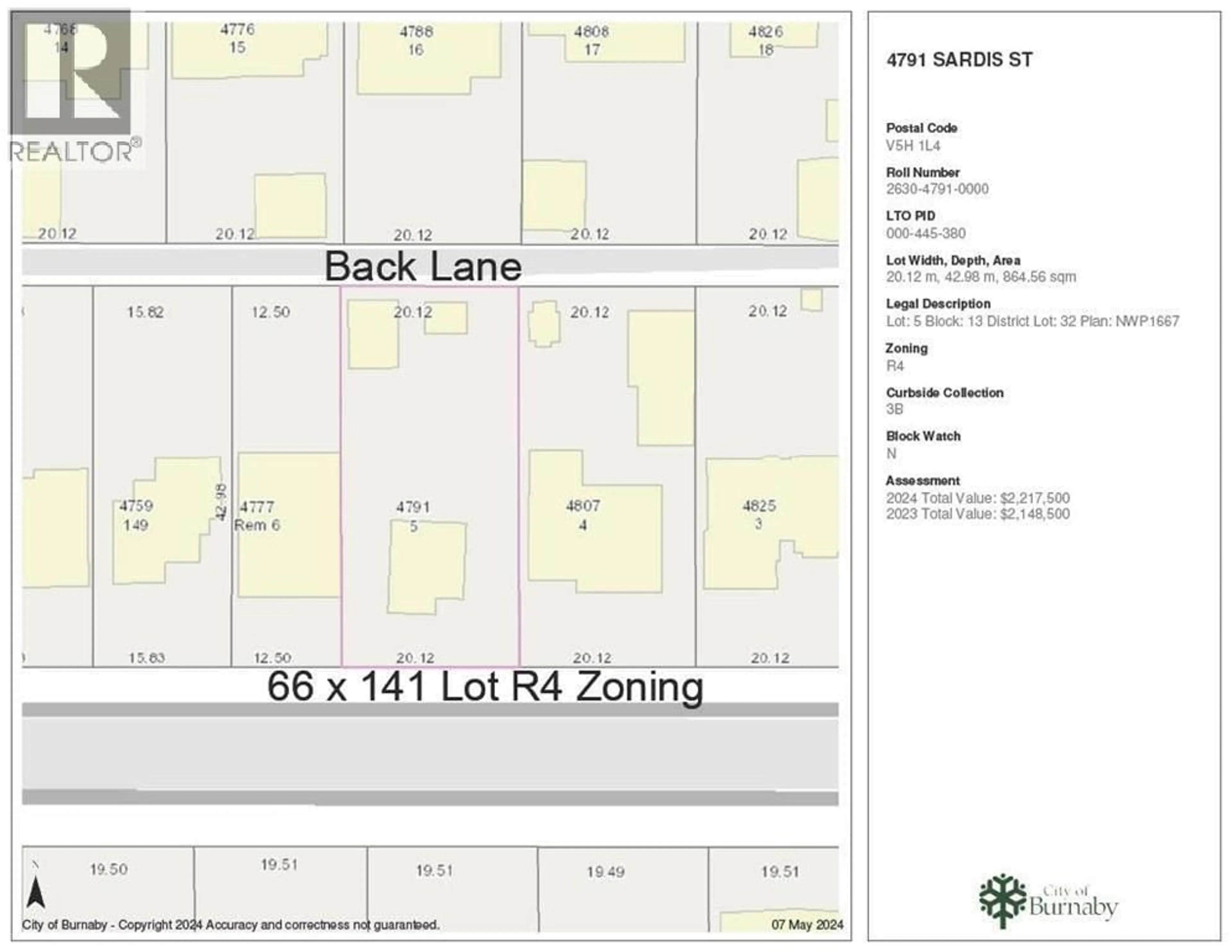 Floor plan for 4791 SARDIS STREET, Burnaby British Columbia V5H1L4