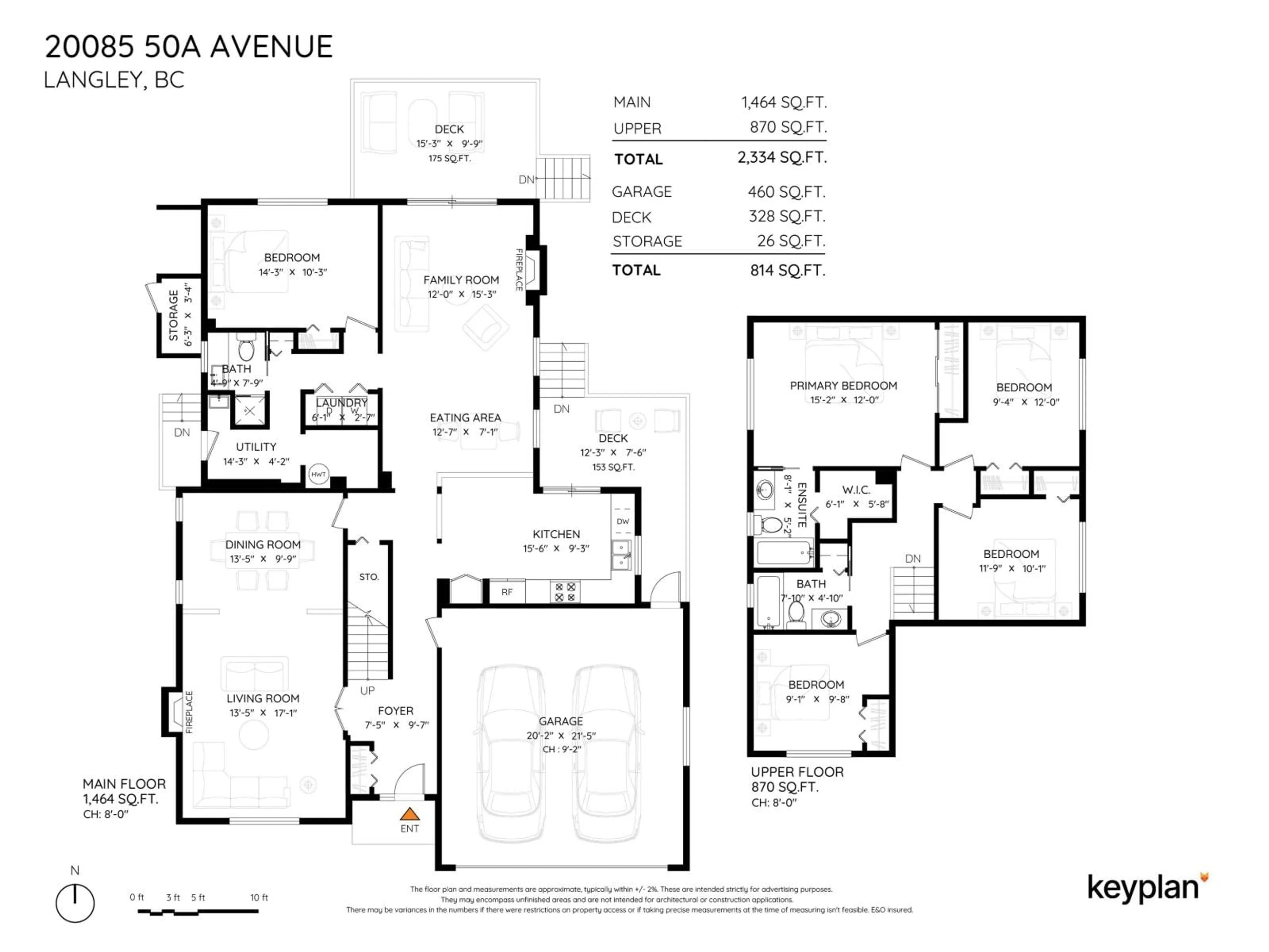 Floor plan for 20085 50A AVENUE, Langley British Columbia V3A7H8